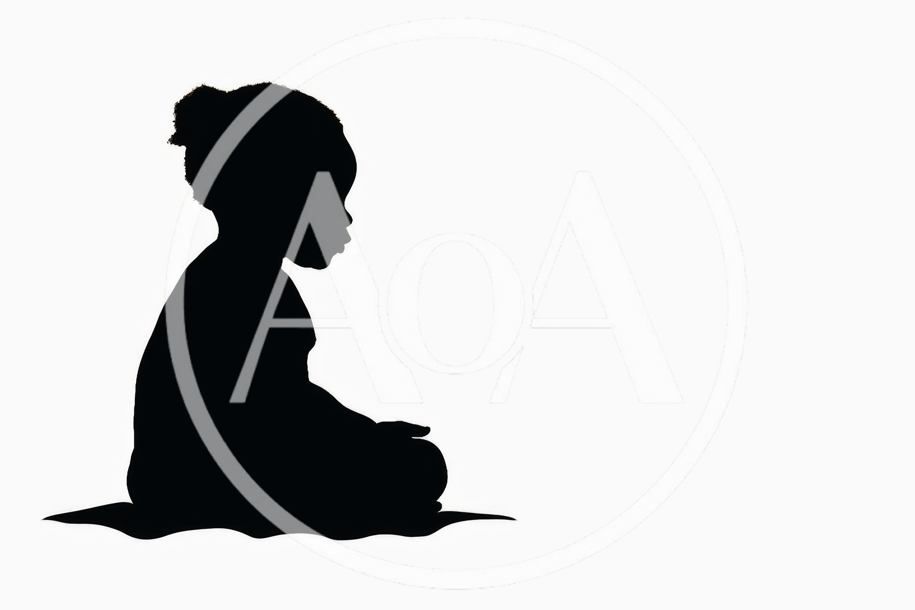 Silhouette Of A Young Child Sitting Quietly