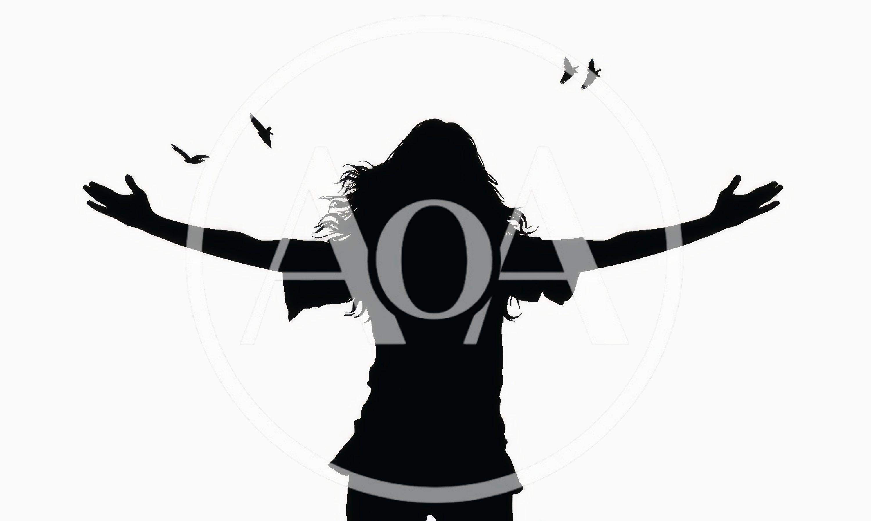 Silhouette Of A Woman With Arms Outstretched