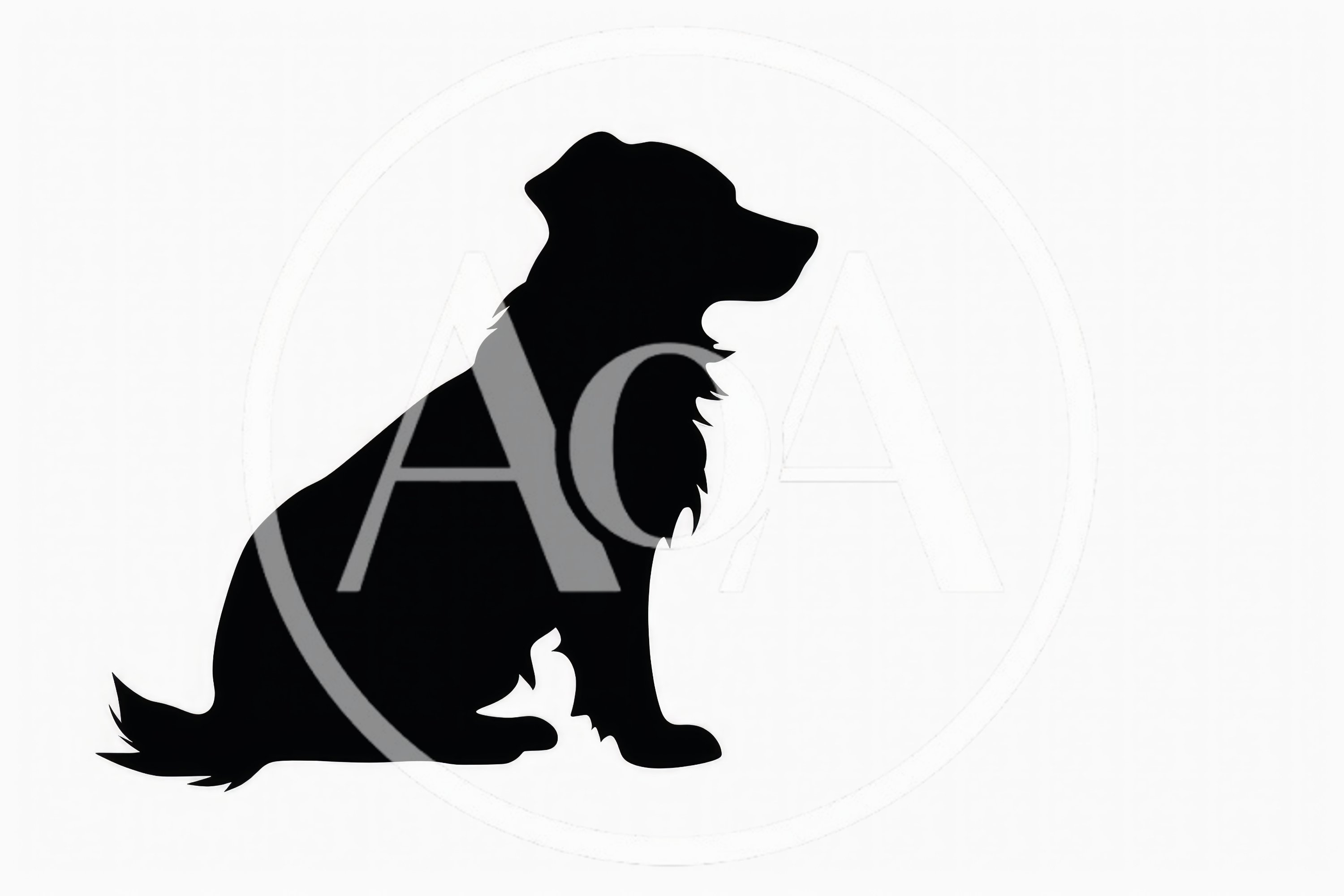 Black Silhouette Of A Sitting Dog