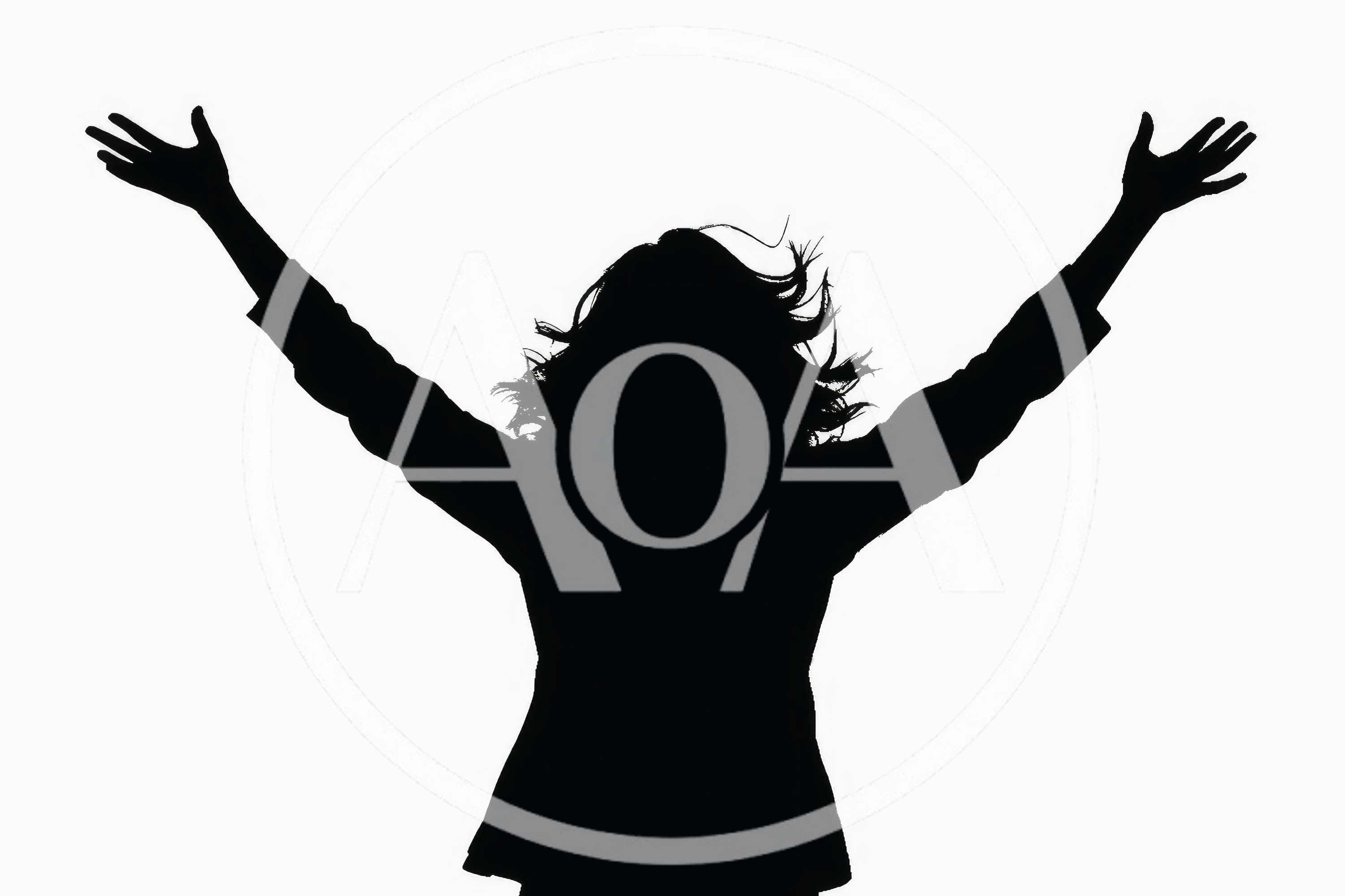 Silhouette of a Woman Celebrating with Arms Raised