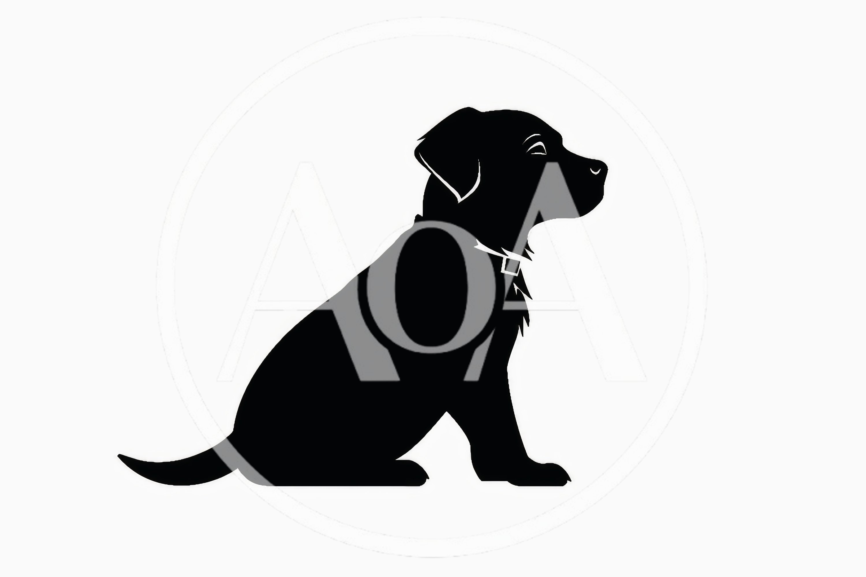 Black Silhouette Of A Sitting Puppy Dog