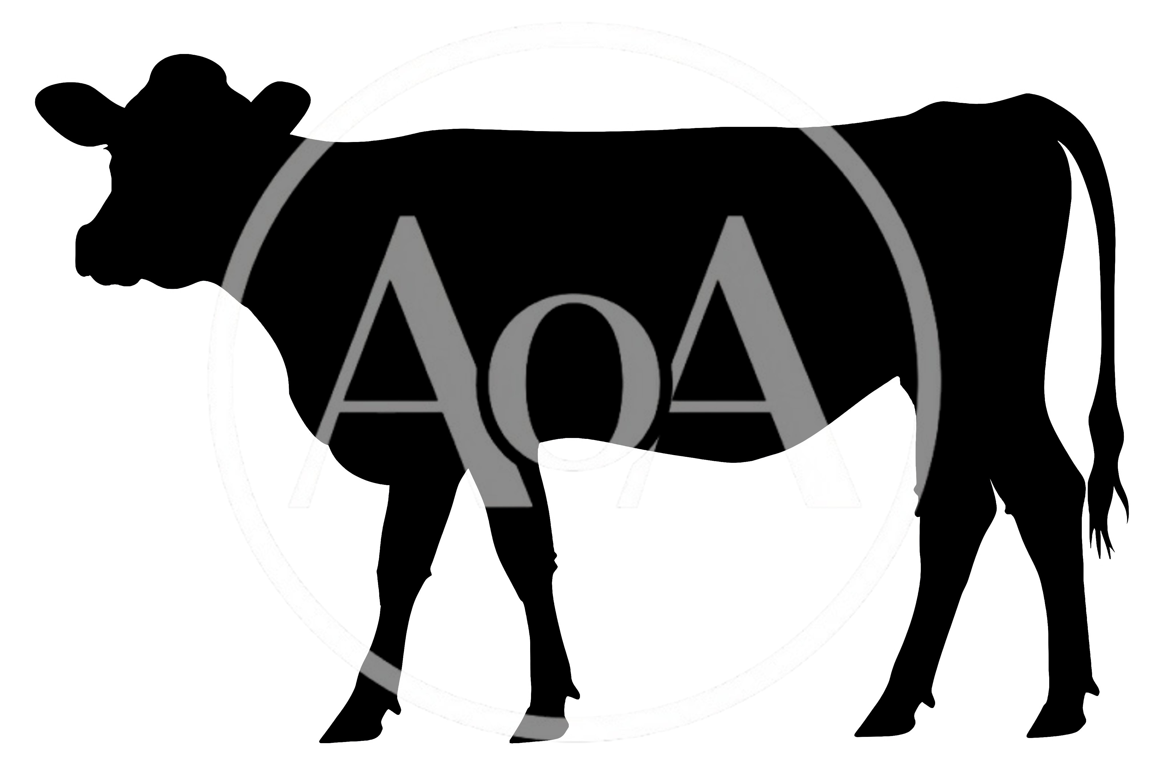 Black Silhouette Of A Cow Standing In Profile