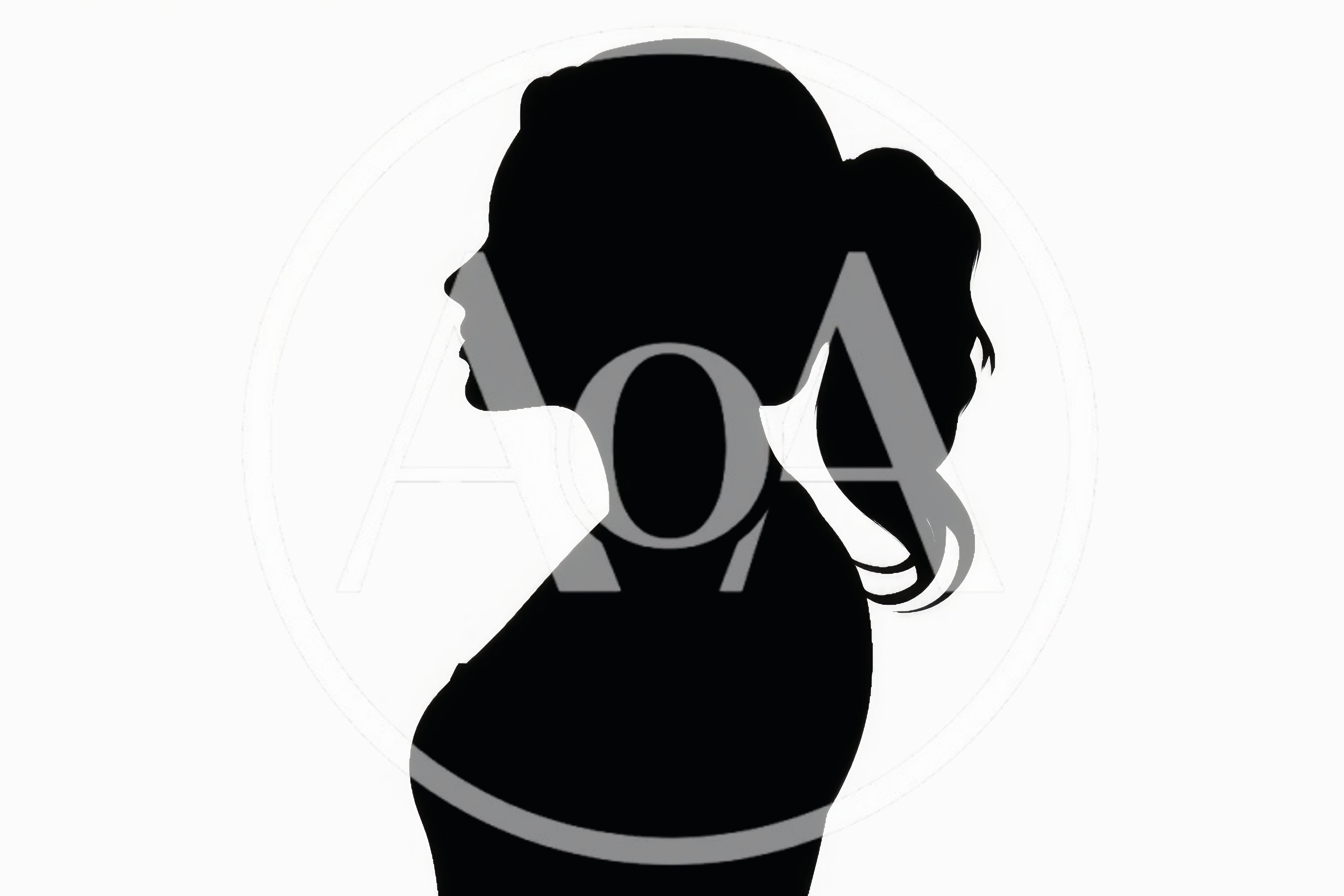 Silhouette Of A Woman In Profile With Ponytail