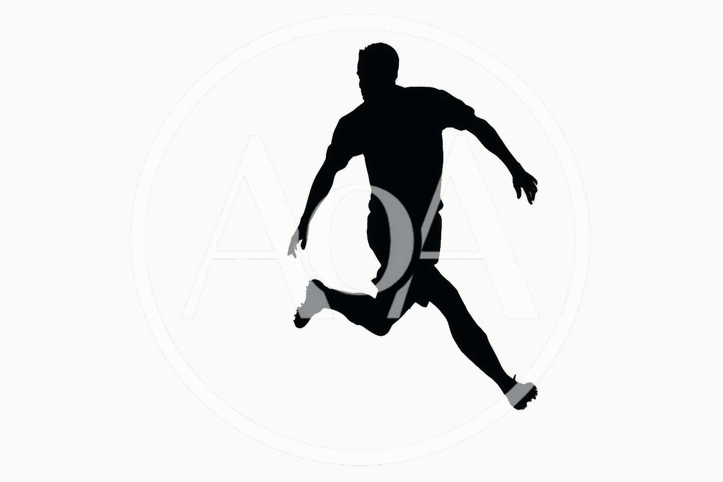 Silhouette Of A Soccer Player Running
