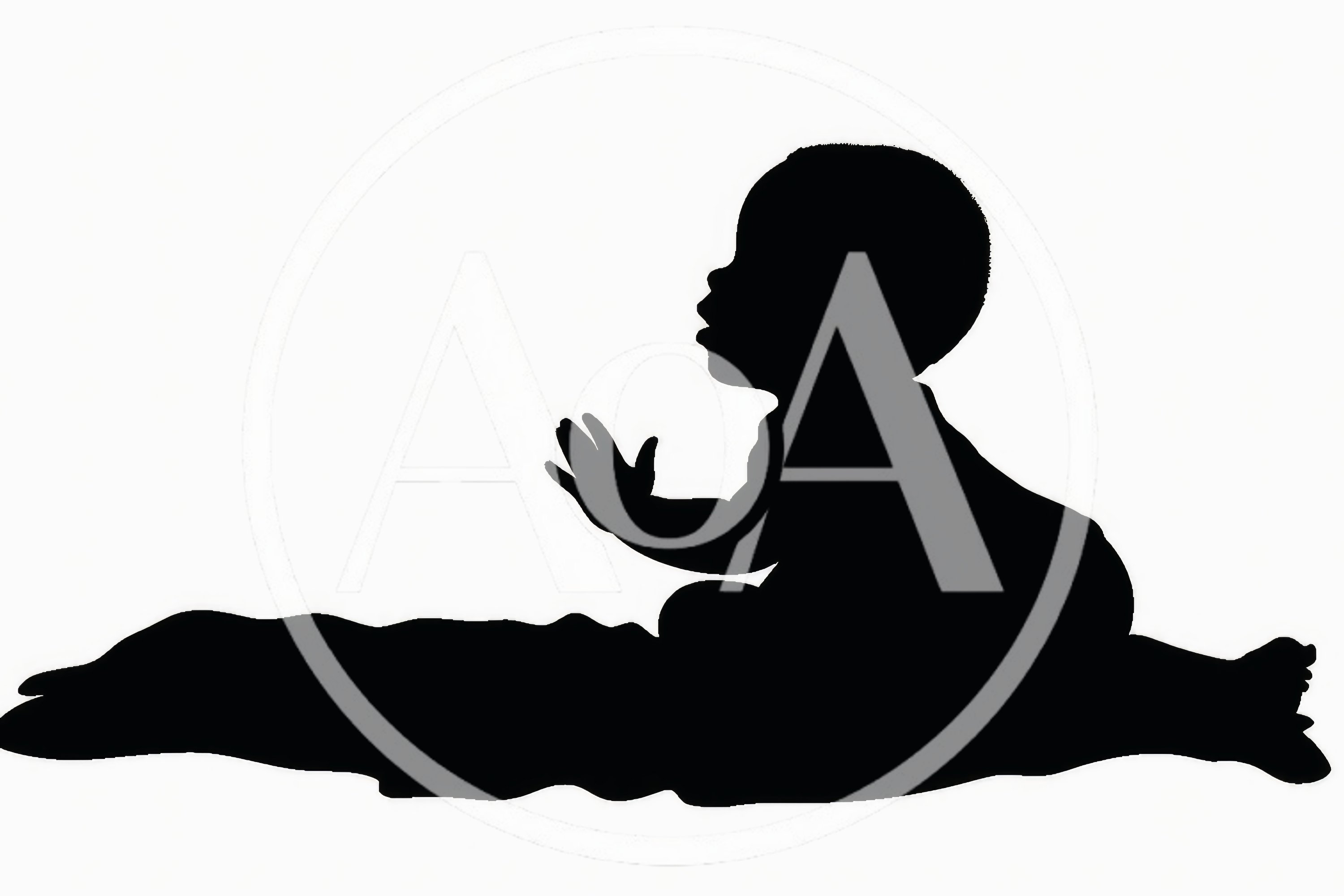 Silhouette Of A Baby Sitting On A Blanket