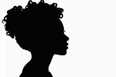 Silhouette Profile Of A Woman With Curly Hair
