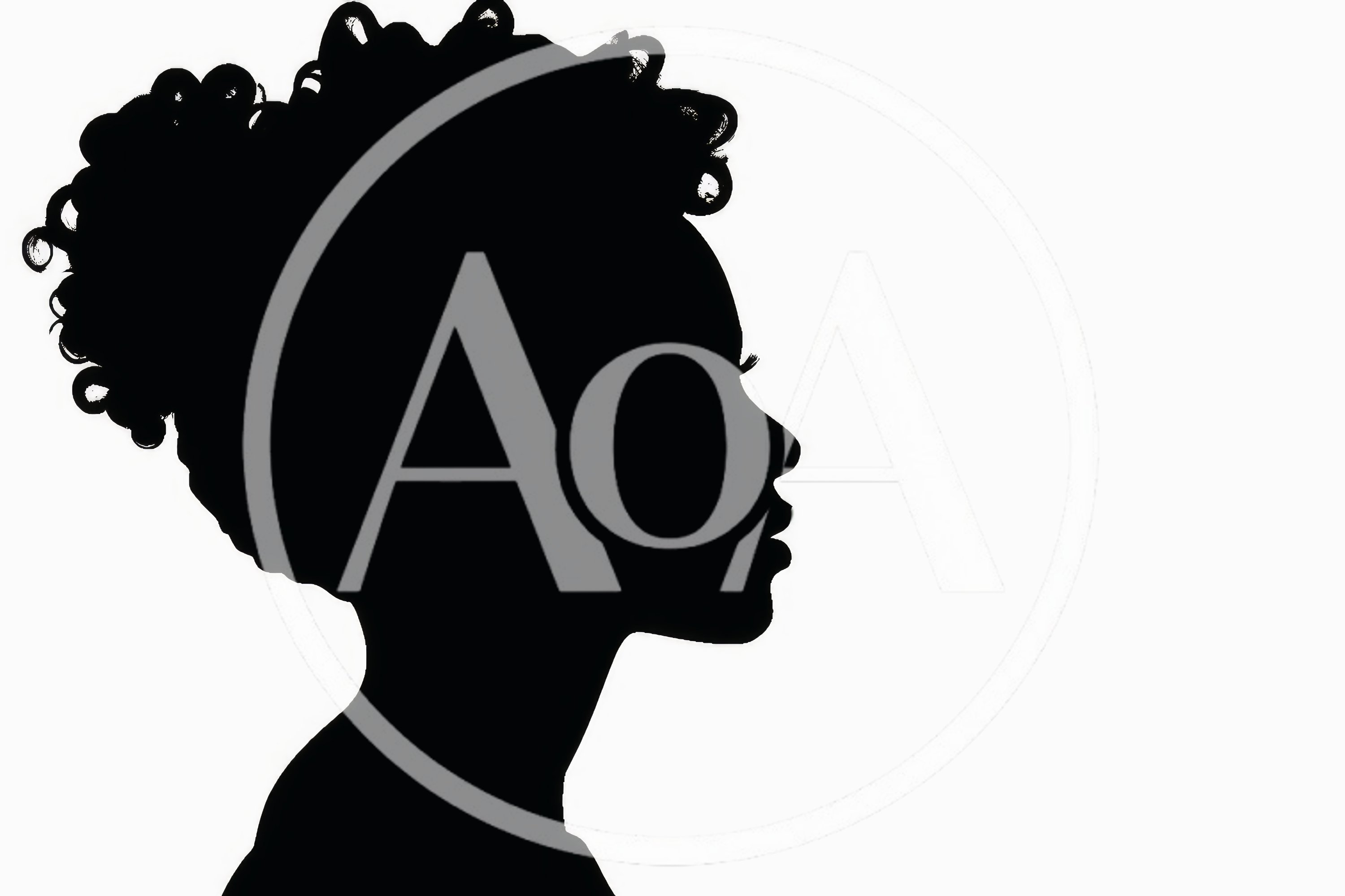 Silhouette Profile Of A Woman With Curly Hair