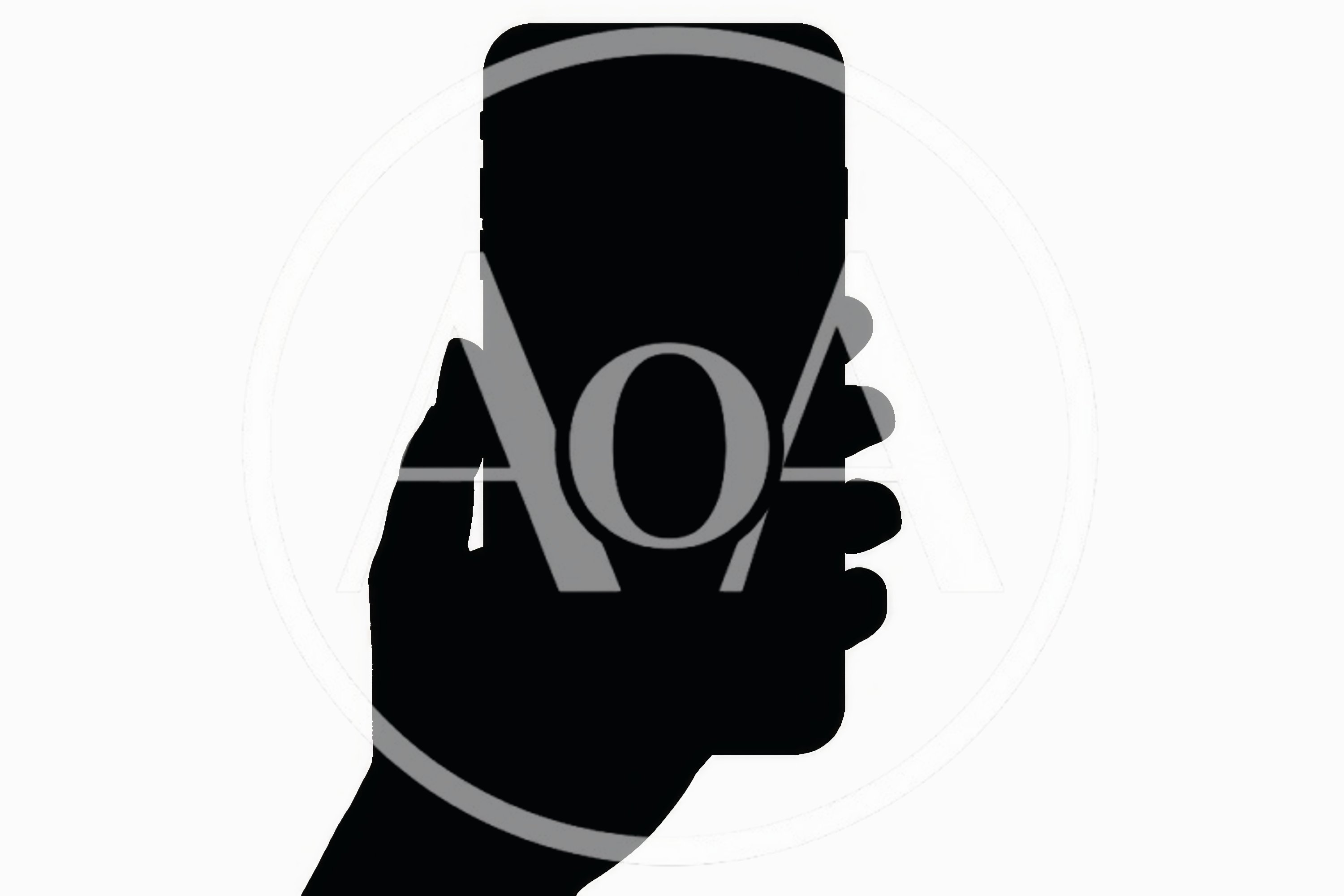 Silhouette Of A Hand Holding A Smartphone