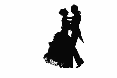 Silhouette Of A Couple Dancing In Formal Attire
