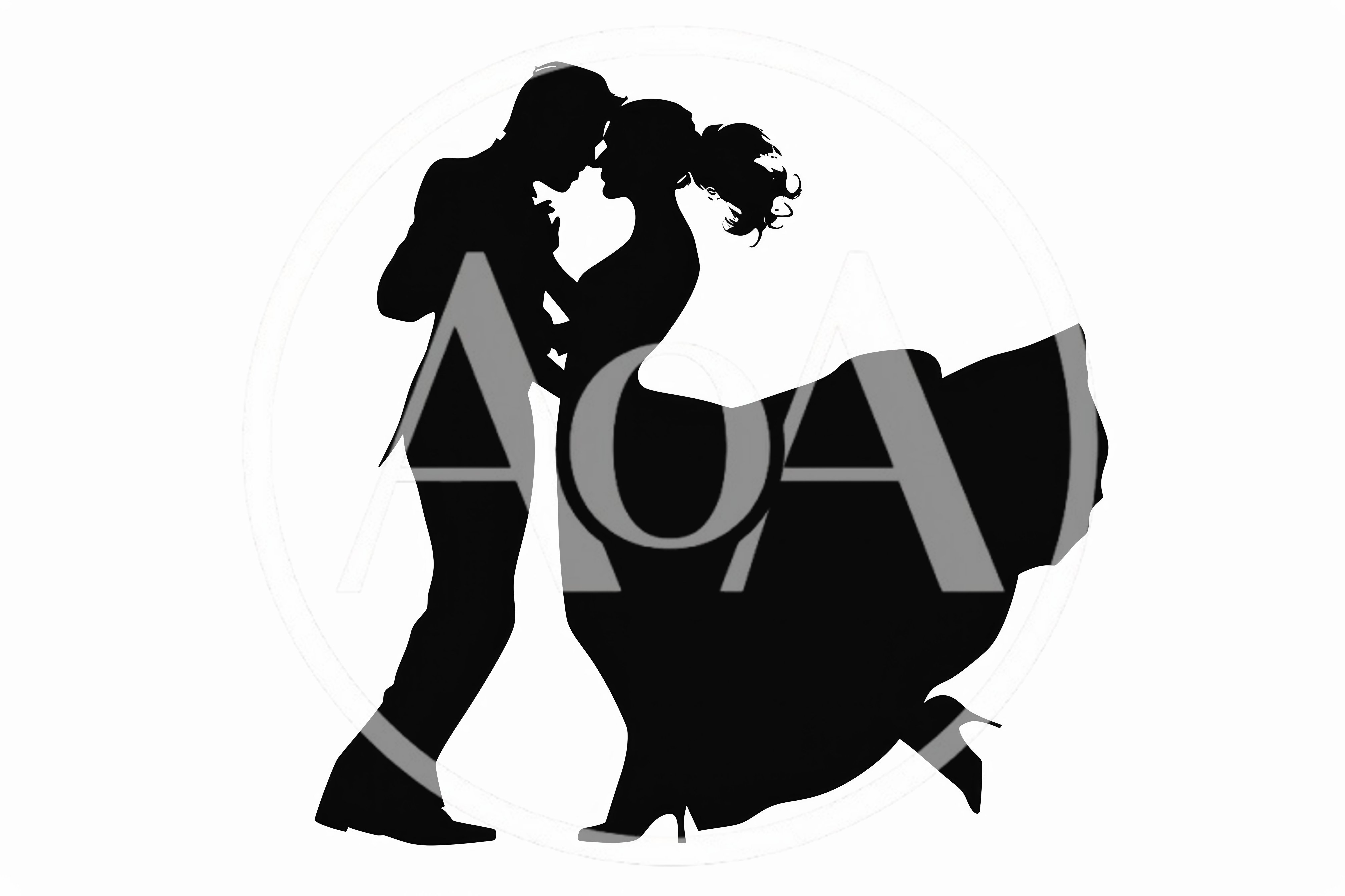 Silhouette Of A Dancing Couple In Formal Wear