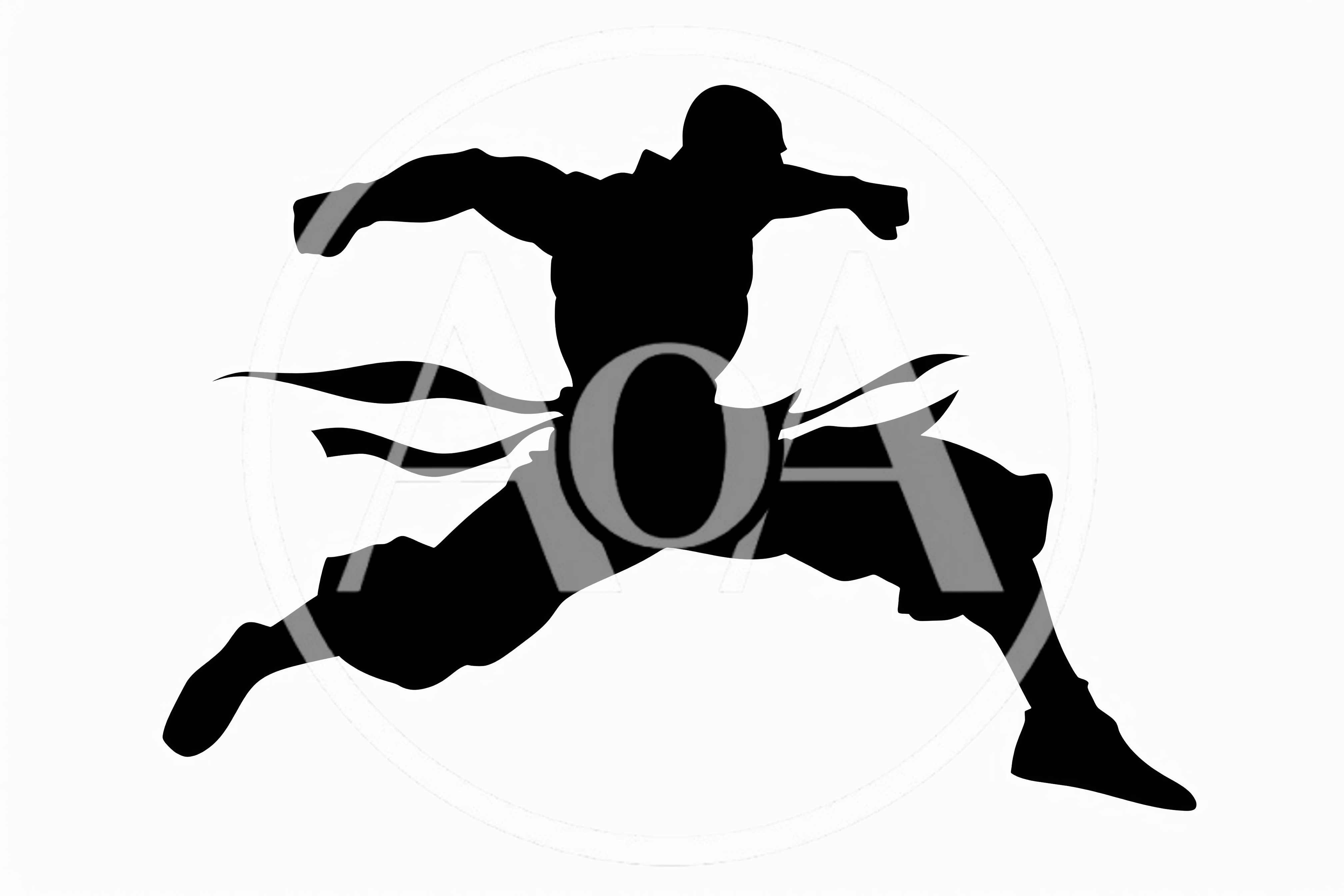 Silhouette Of A Martial Artist Performing A Dynamic Strike