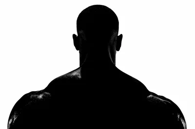 Silhouette Of A Muscular Man From Behind