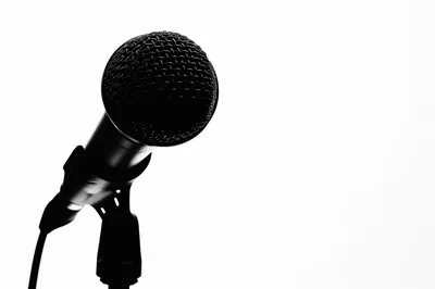 Silhouette Of A Microphone On A Stand