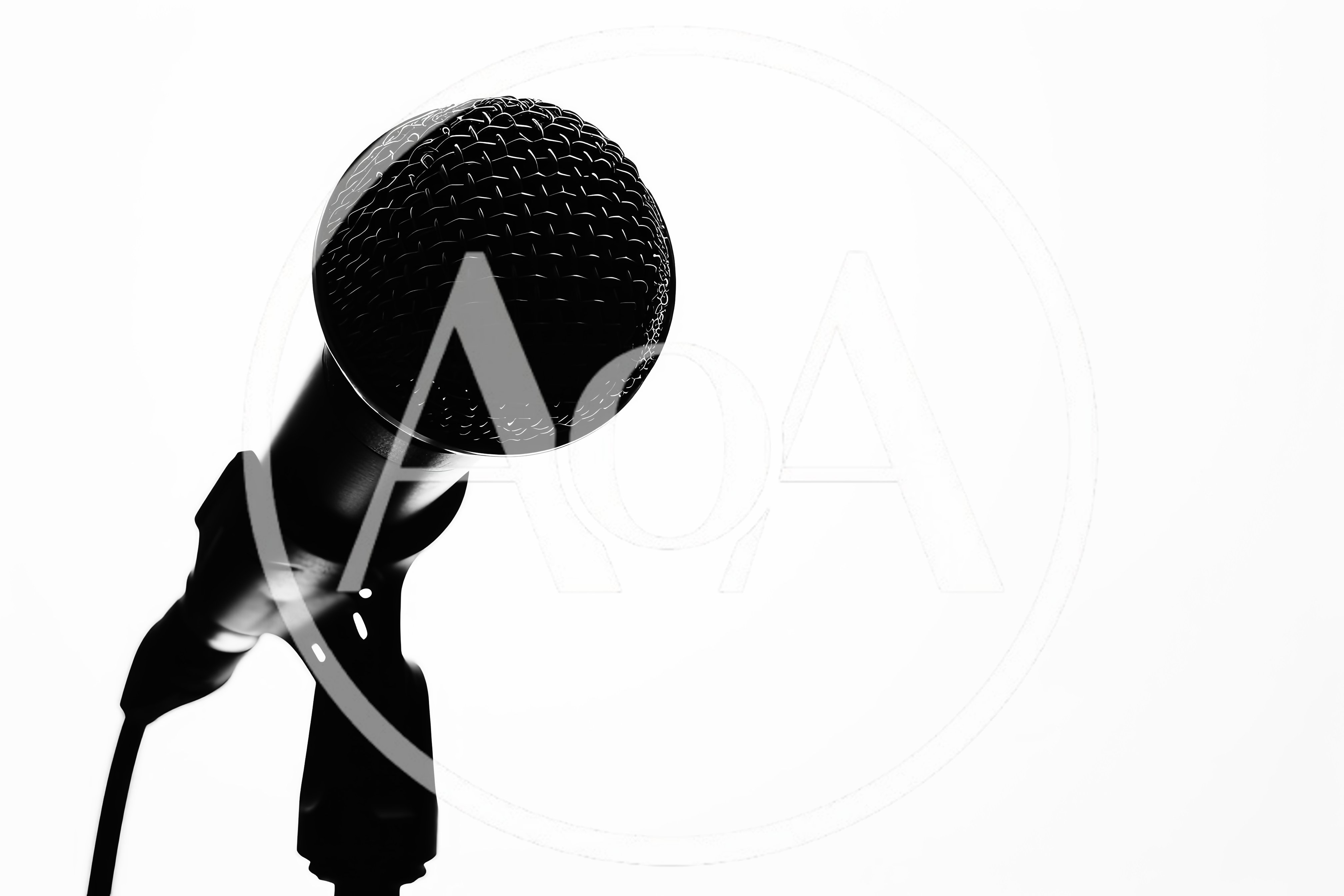 Silhouette Of A Microphone On A Stand