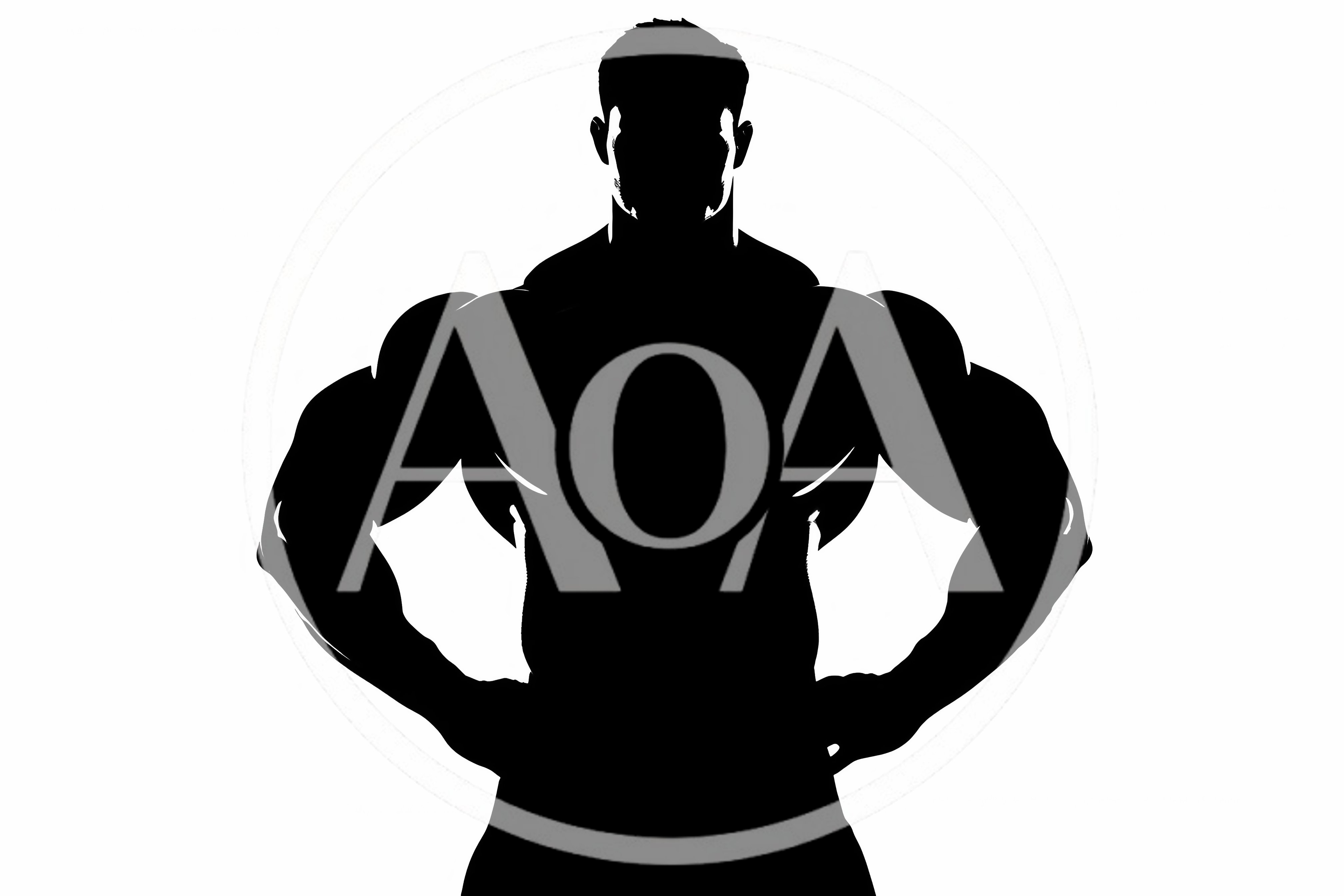 Silhouette Of A Muscular Bodybuilder Standing Confidently