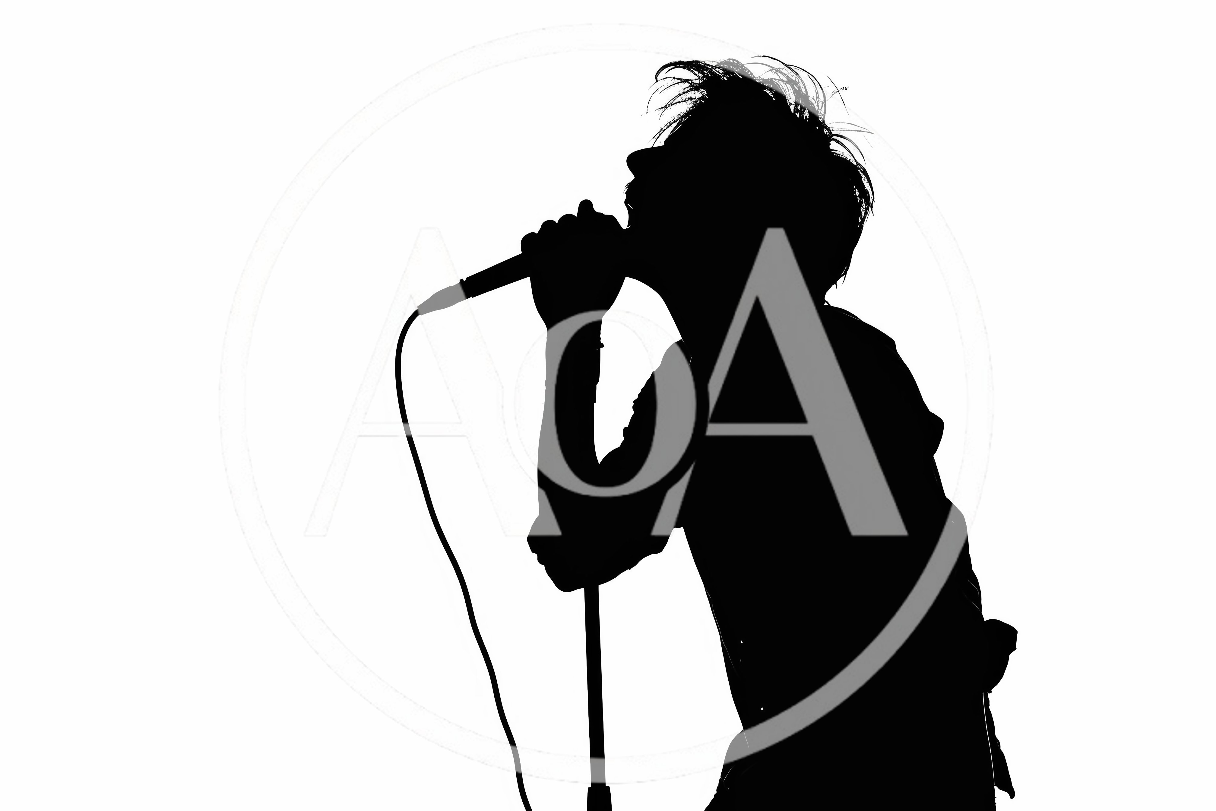 Silhouette Of A Male Singer Performing On Stage