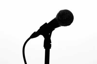 Silhouette Of A Microphone On A Stand