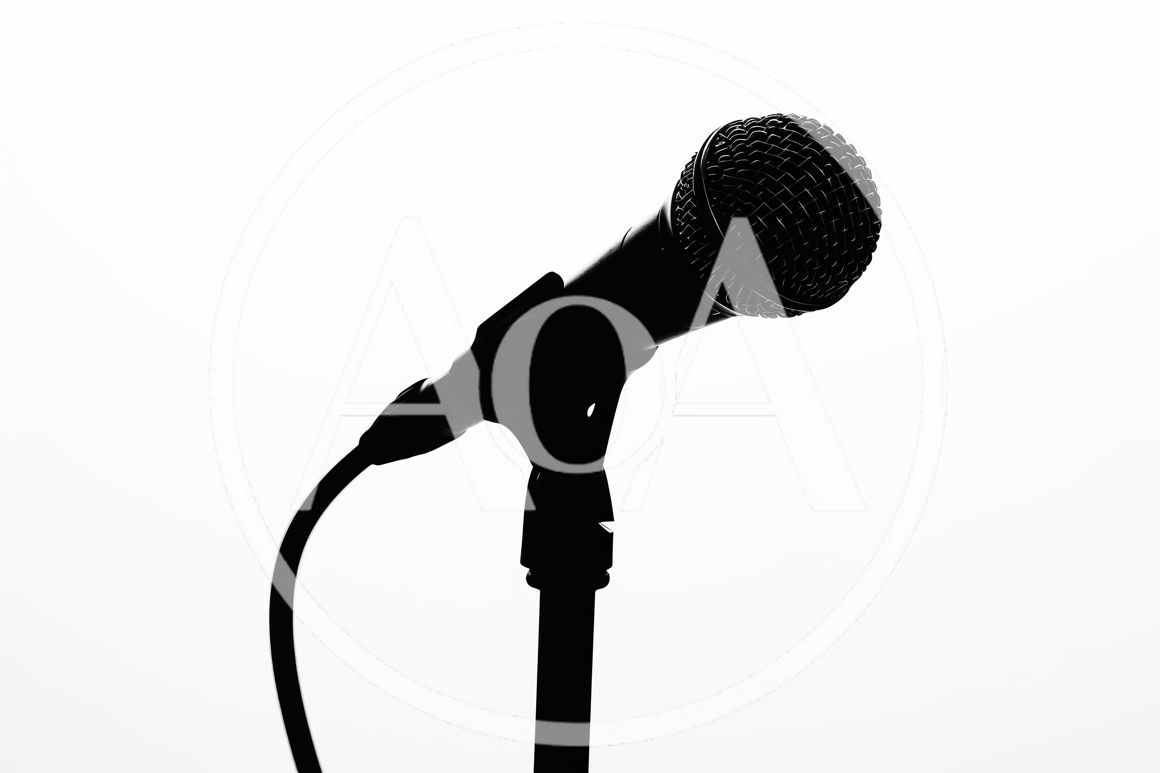 Silhouette Of A Microphone On A Stand