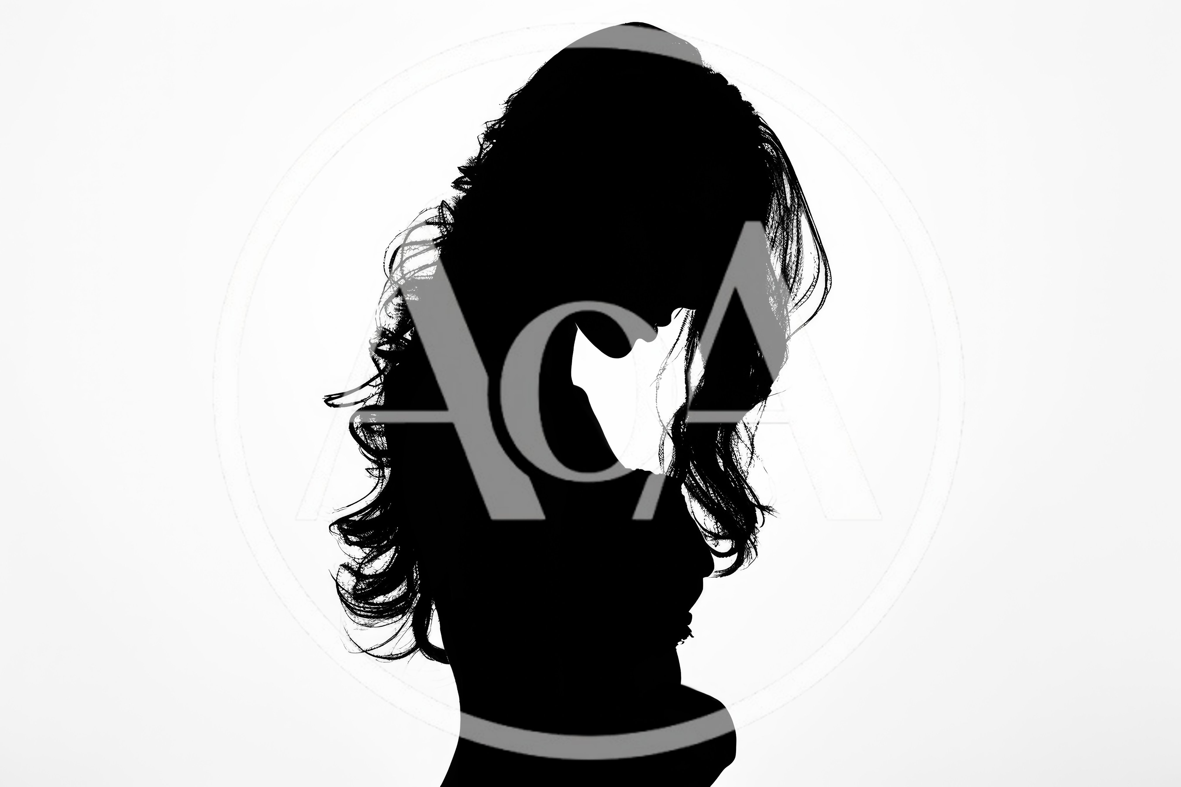 Silhouette Of A Woman With Long Wavy Hair