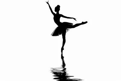Silhouette Of A Ballerina Dancing On Water