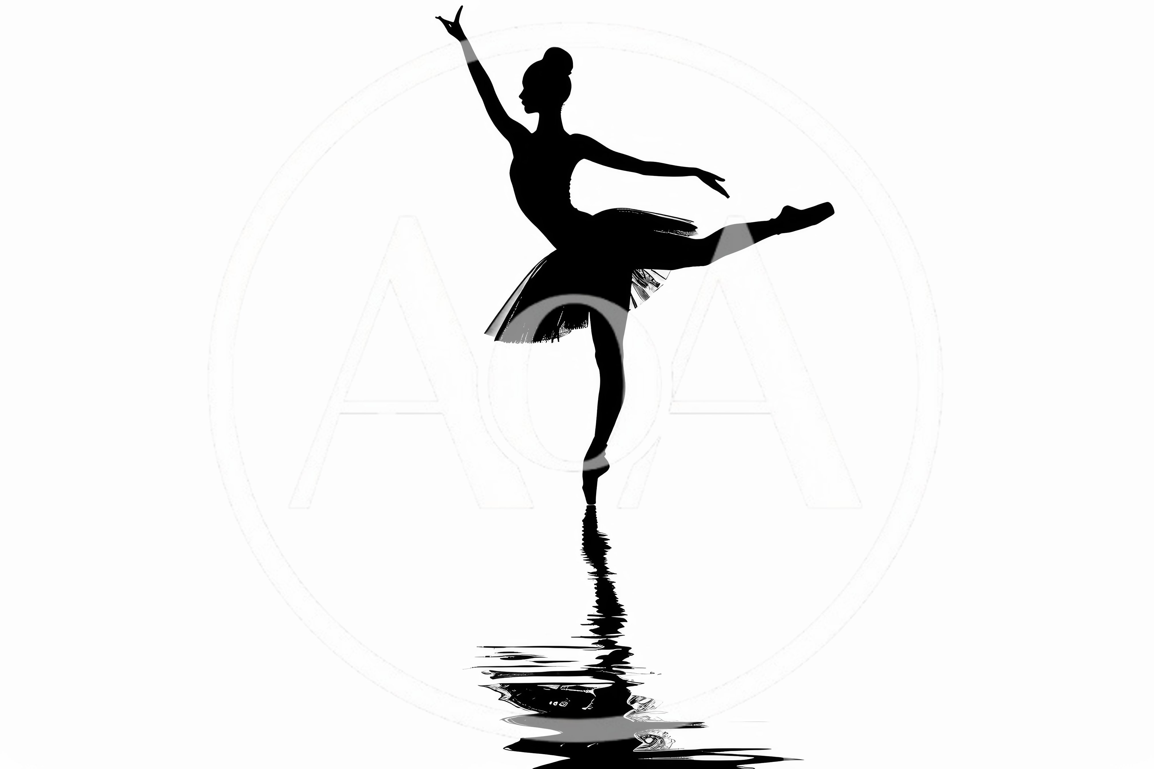Silhouette Of A Ballerina Dancing On Water