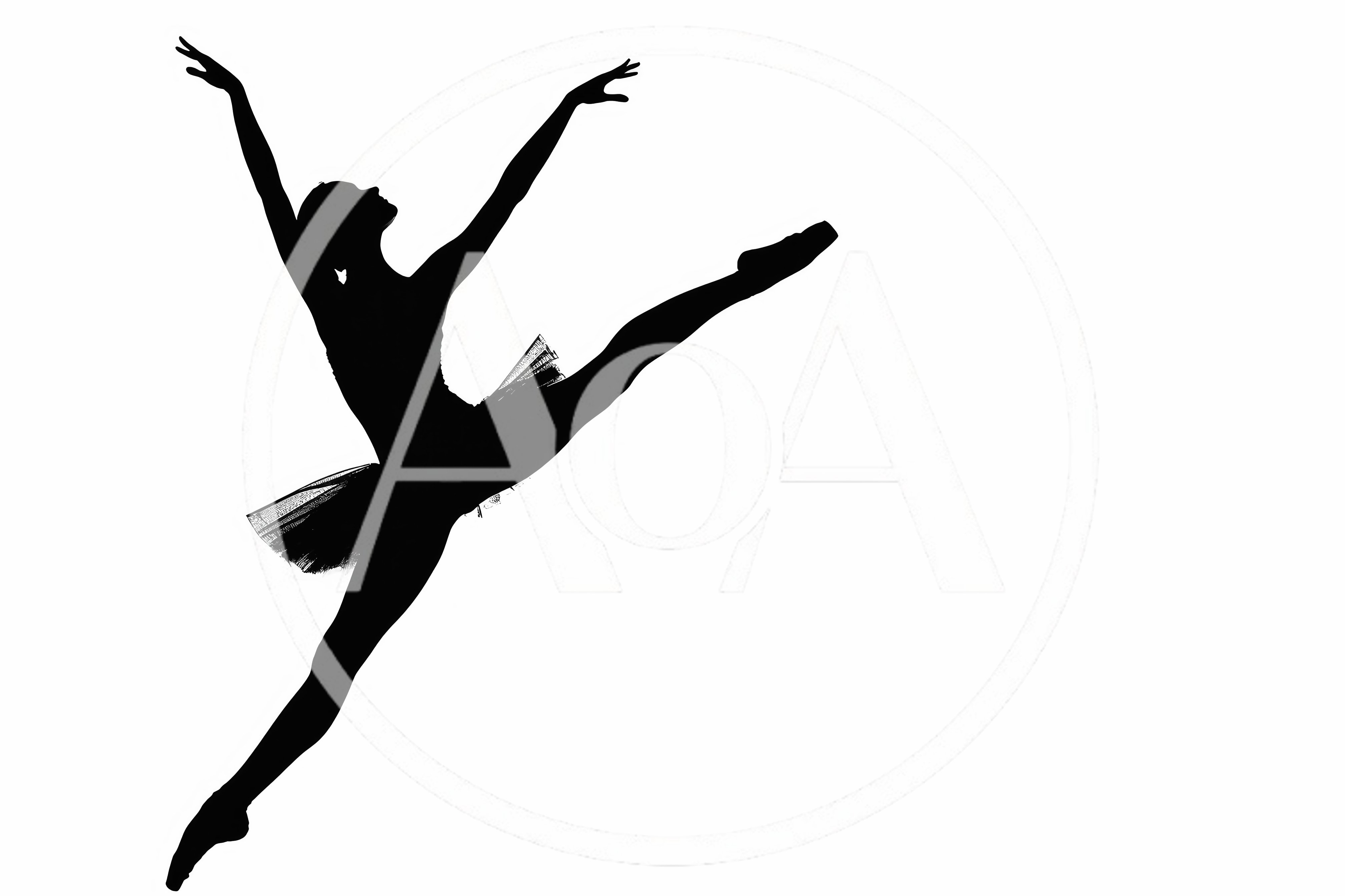 Silhouette Of A Ballerina Performing A Grand Jete