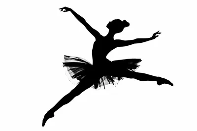 Silhouette Of A Ballerina Performing A Grand Jete