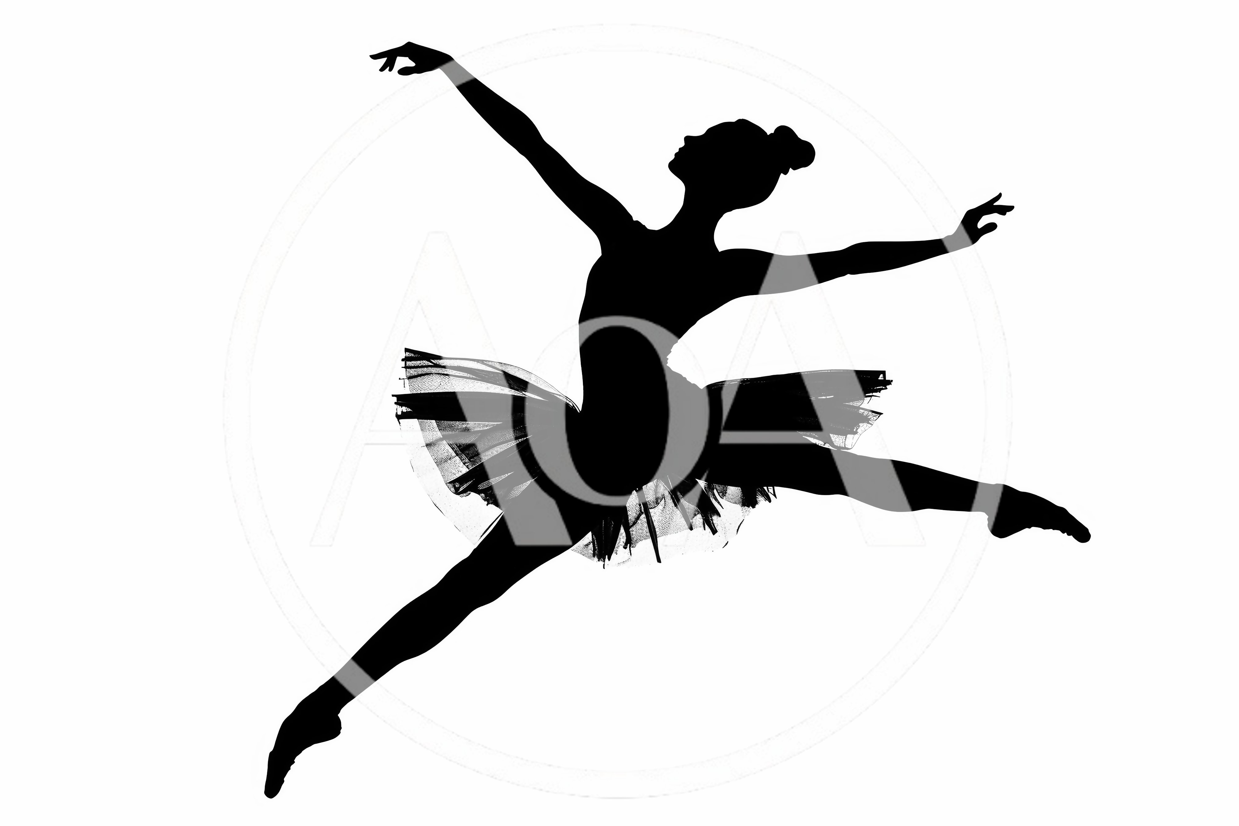 Silhouette Of A Ballerina Performing A Grand Jete