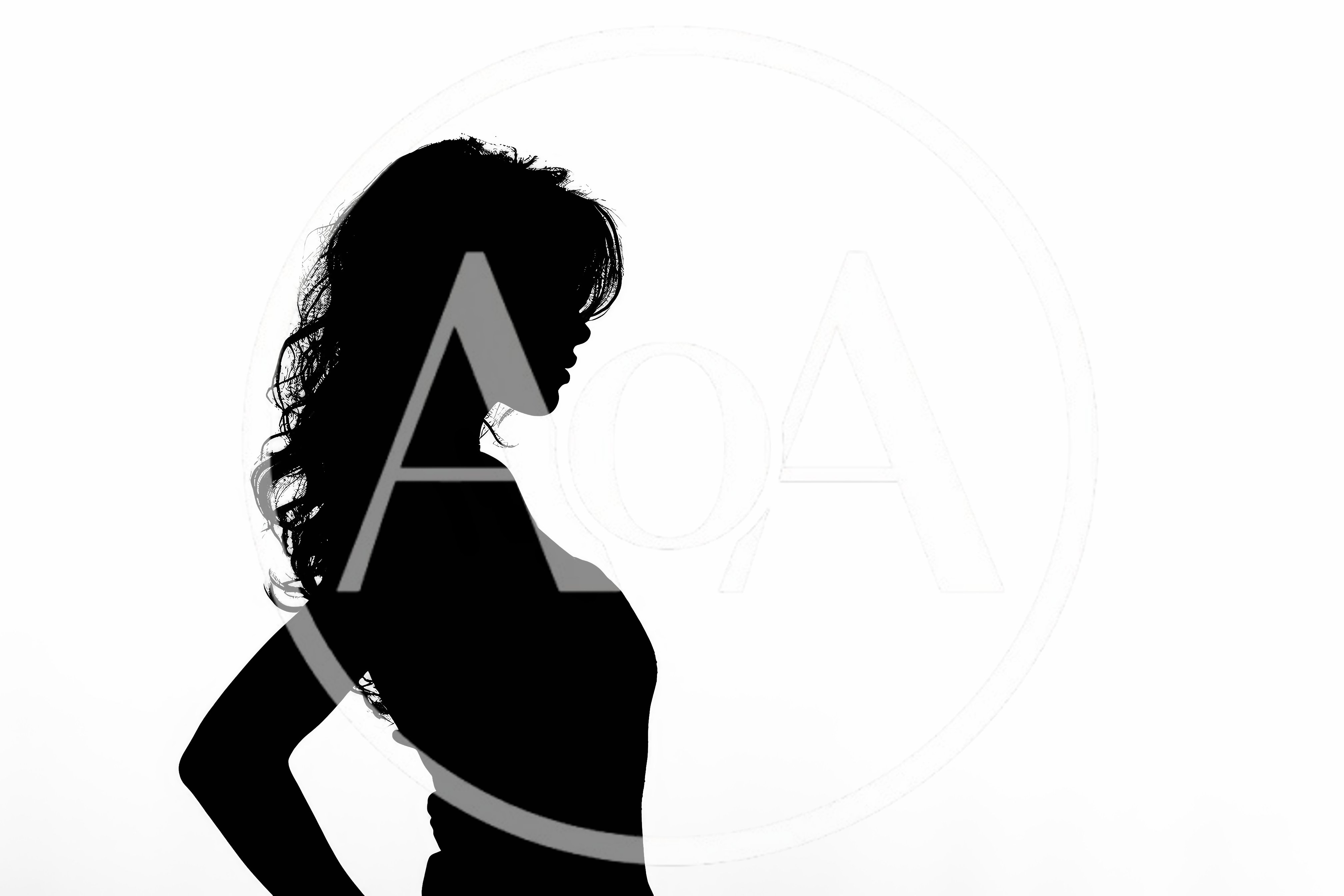 Silhouette Of A Woman With Long Wavy Hair