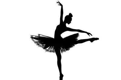 Silhouette Of A Ballerina Dancing In A Tutu