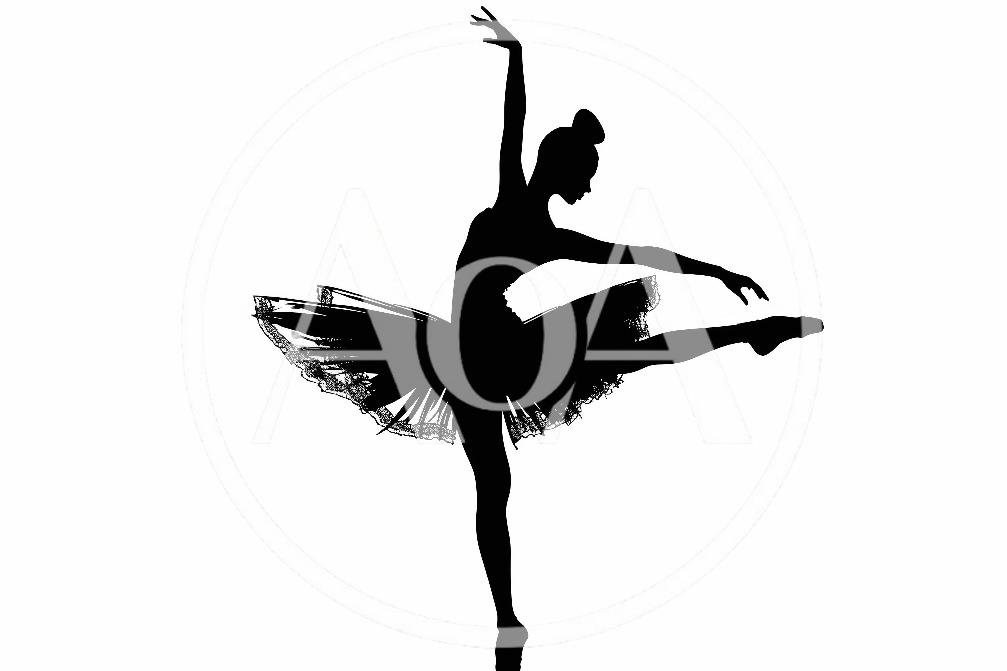 Silhouette Of A Ballerina Dancing In A Tutu