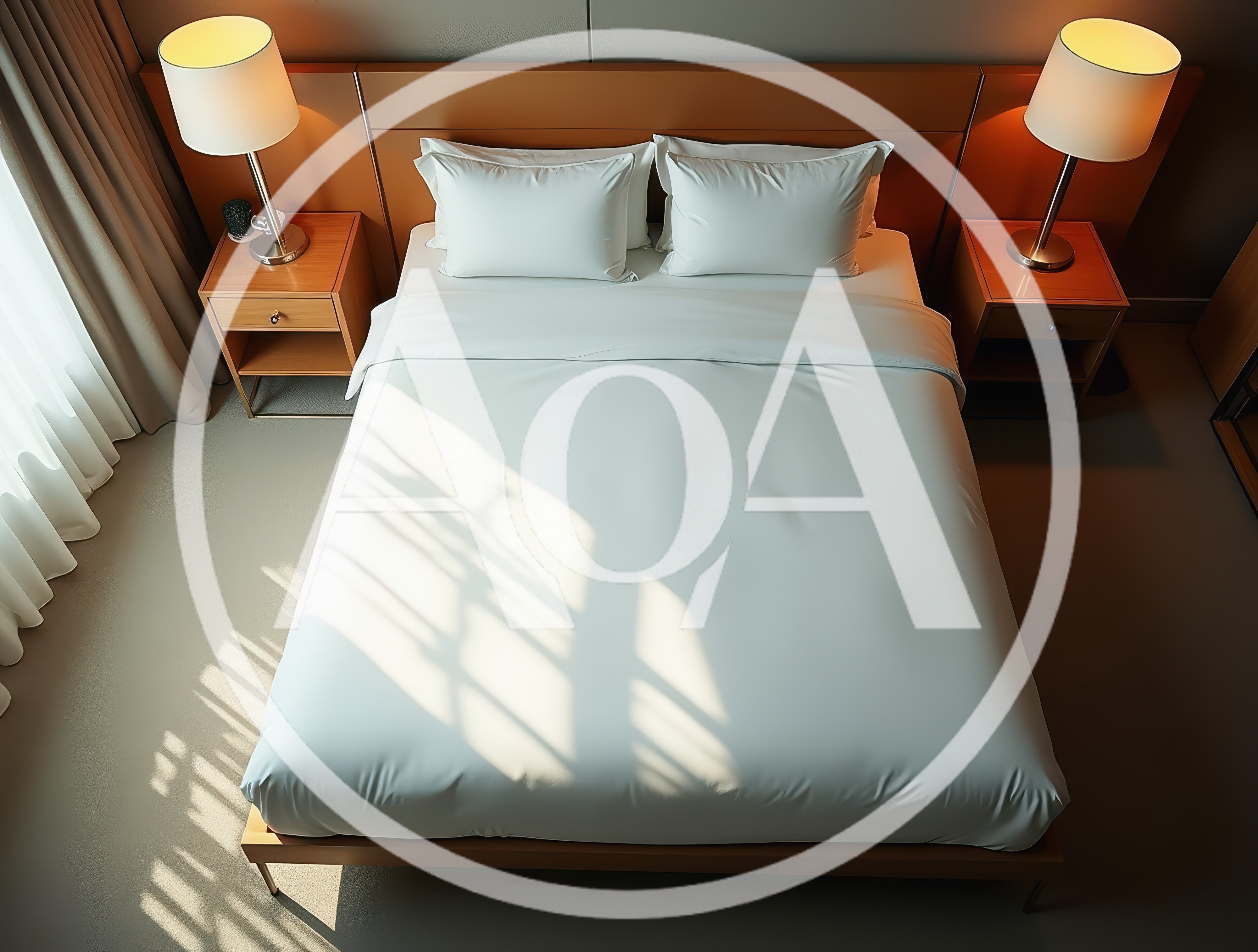 Top Down View Of A Modern Hotel Bedroom
