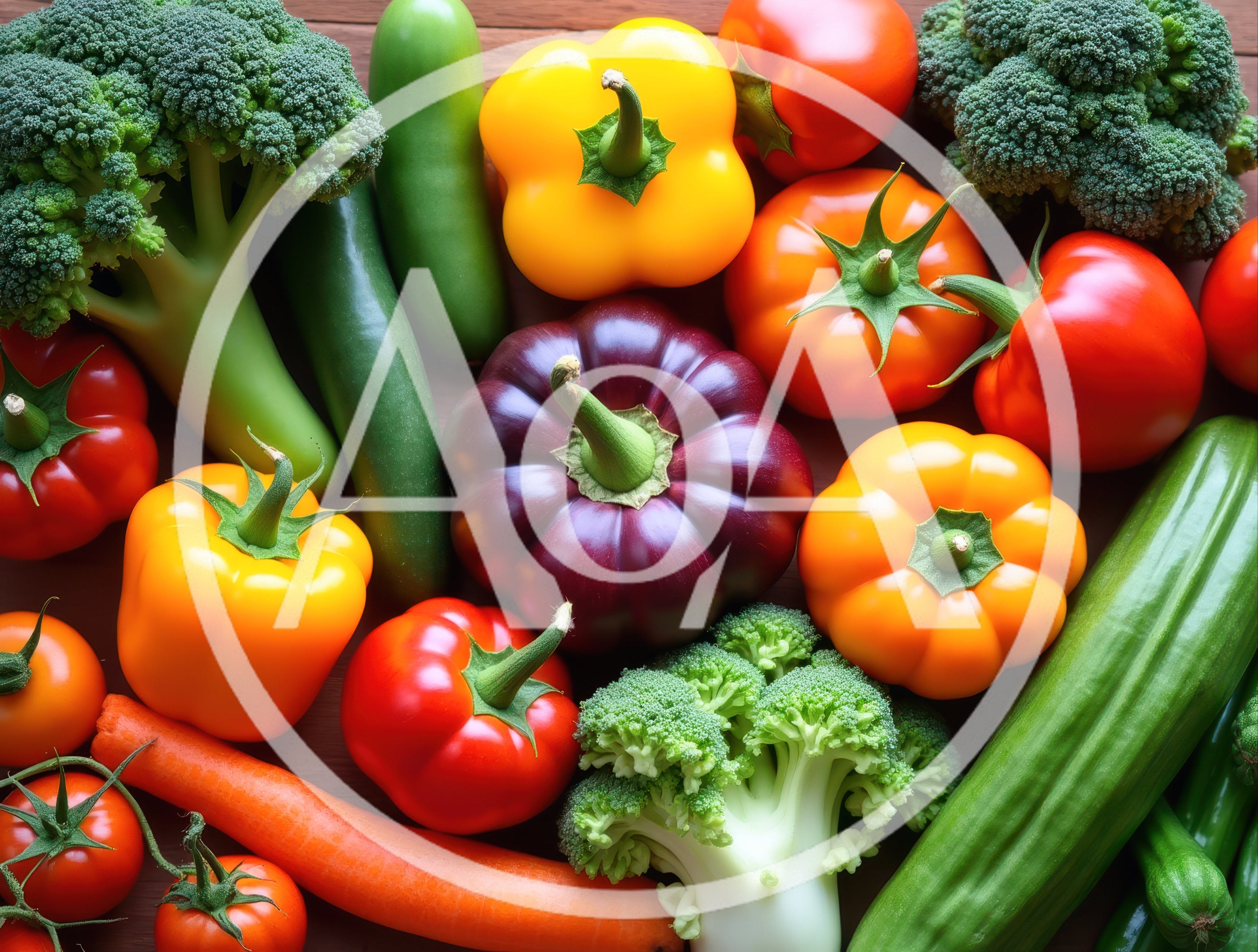 Assorted Fresh Vegetables Arranged On A Wooden Surface