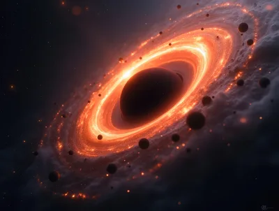 Supermassive Black Hole With Glowing Accretion Disk