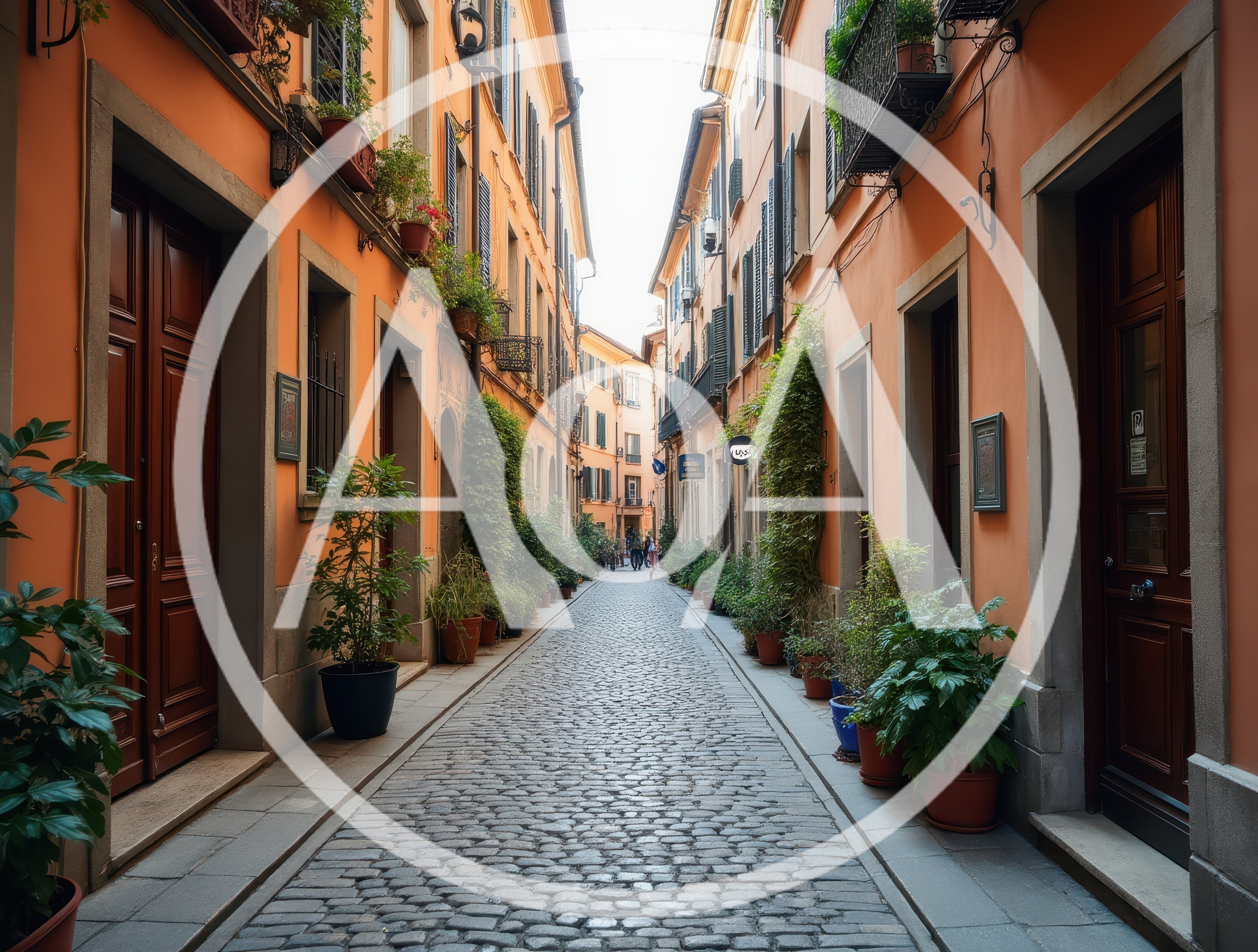 Narrow Cobblestone Street In A Historic Italian Town