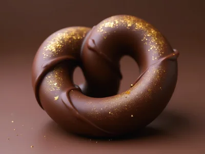 Chocolate Covered Pretzel With Edible Gold Dust