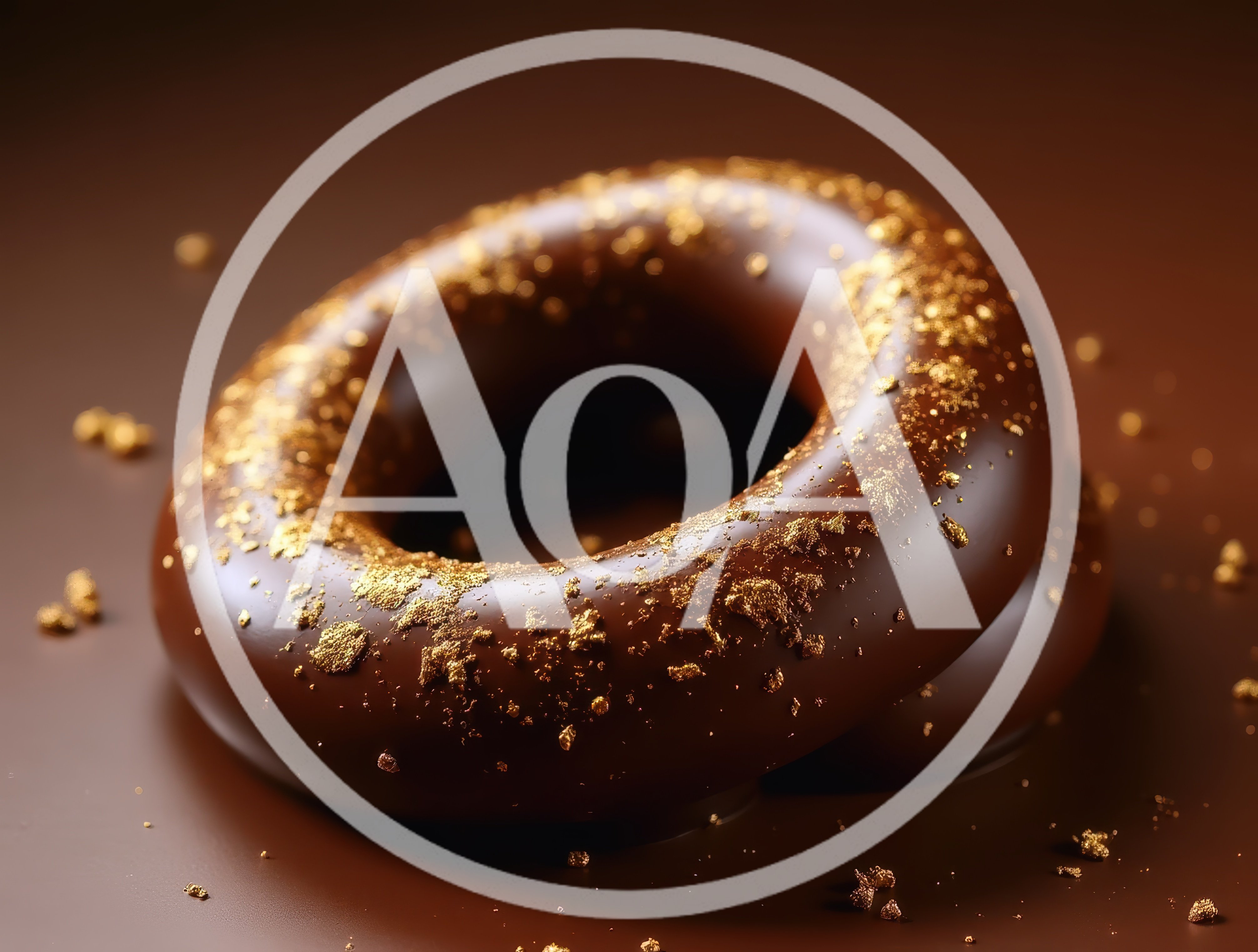 Chocolate Donut With Edible Gold Flakes