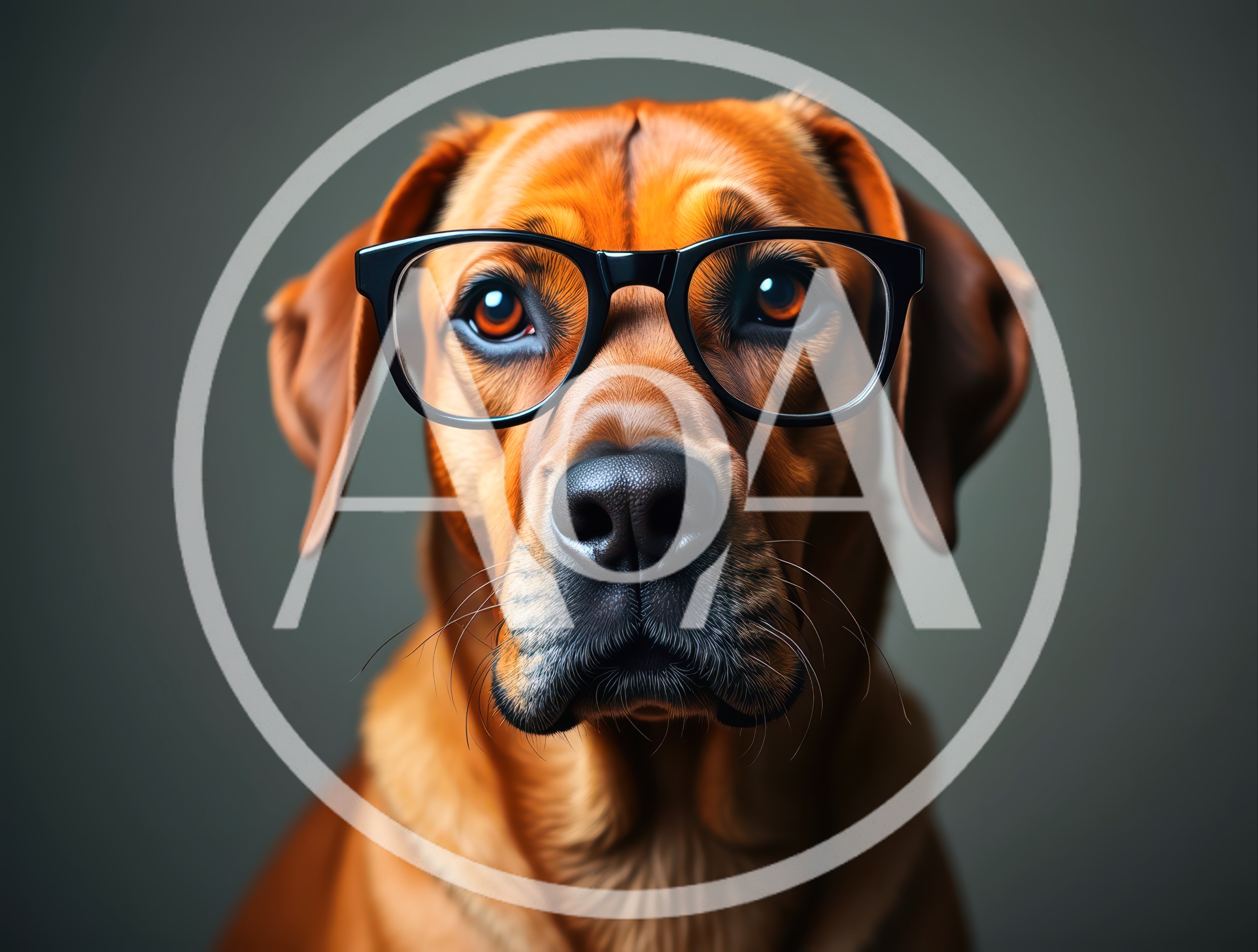 Portrait Of A Rhodesian Ridgeback Wearing Black Glasses