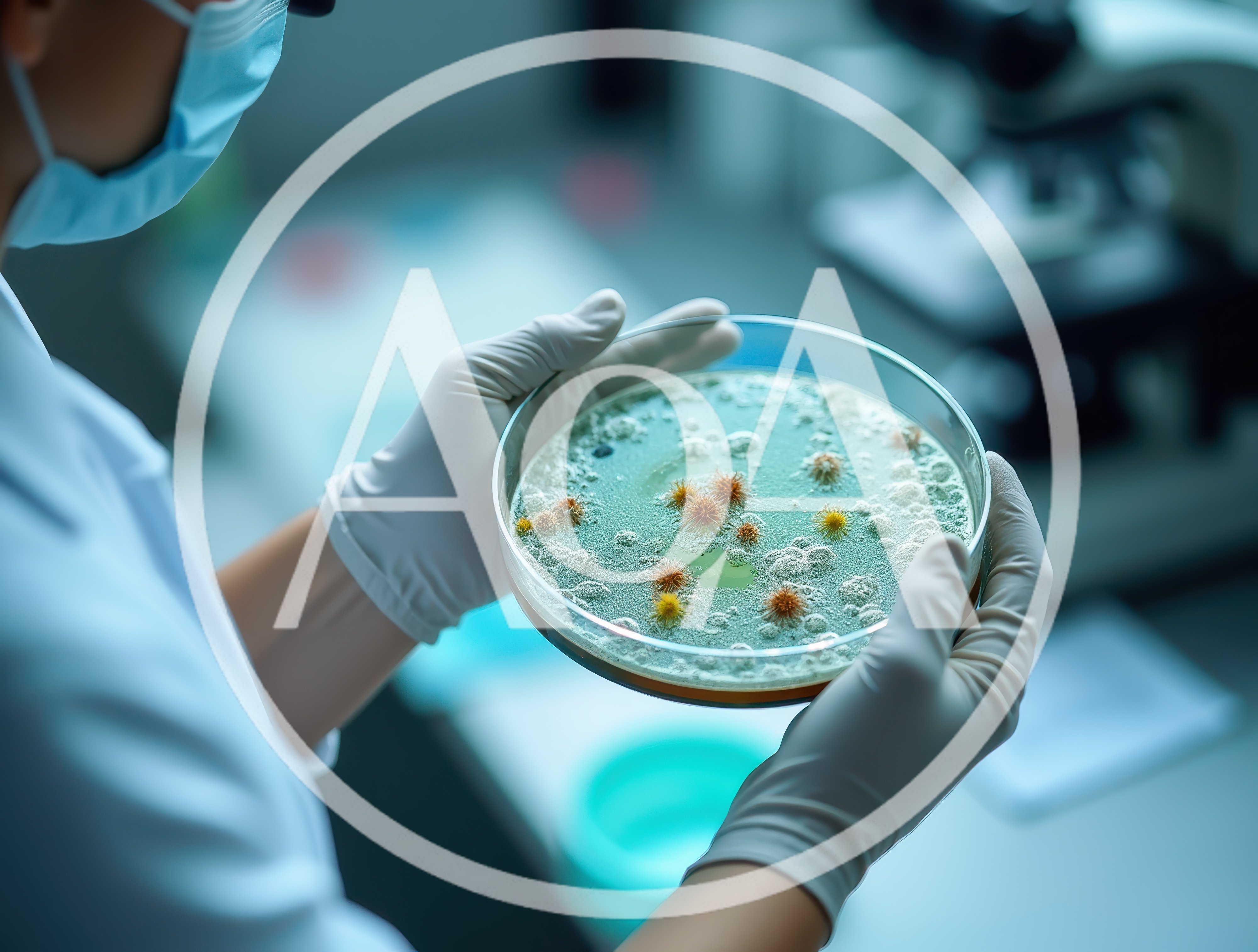 Scientist Examining Bacterial Culture In A Petri Dish
