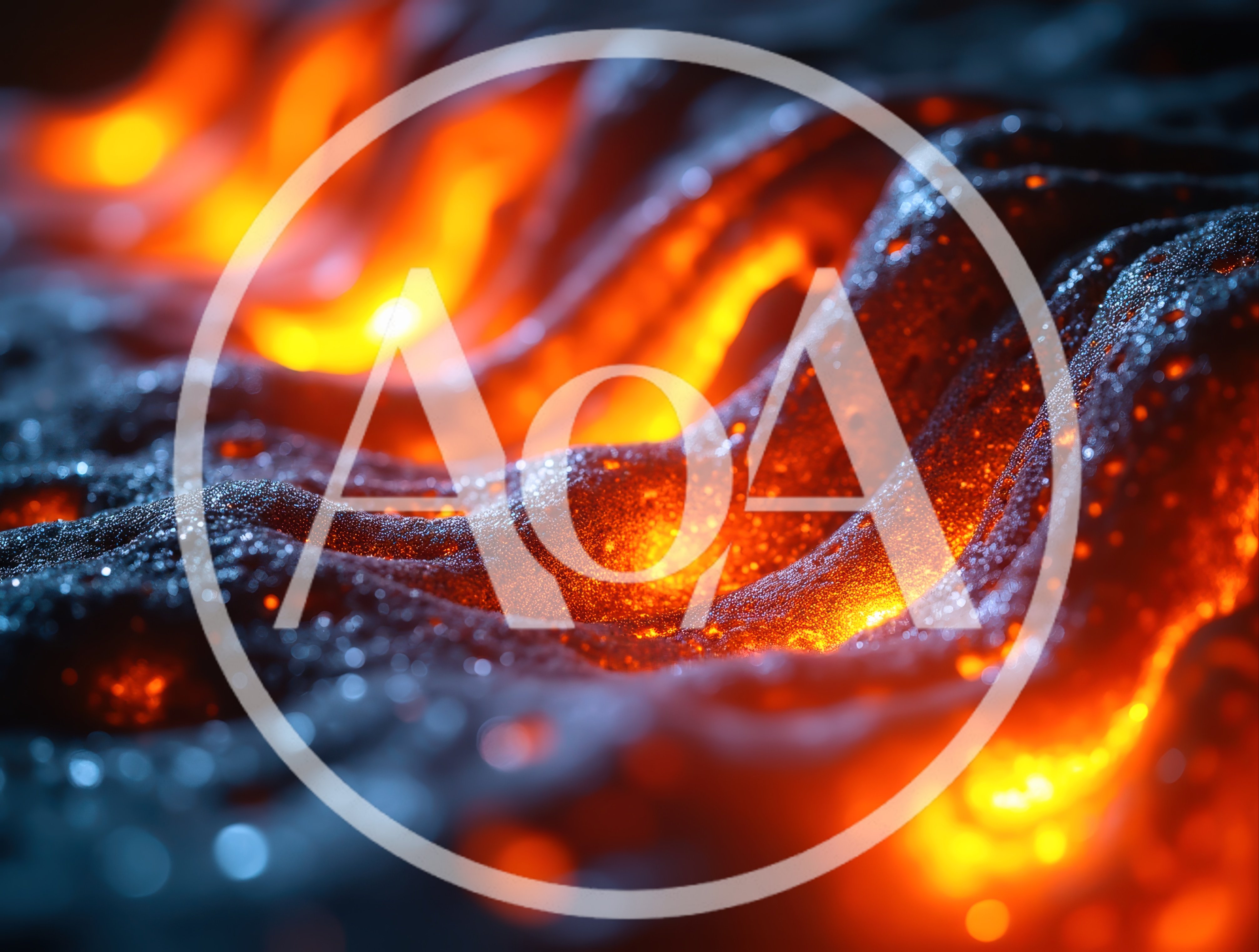 Abstract Glowing Molten Lava Waves Background