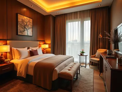 Modern Luxury Hotel Bedroom Interior