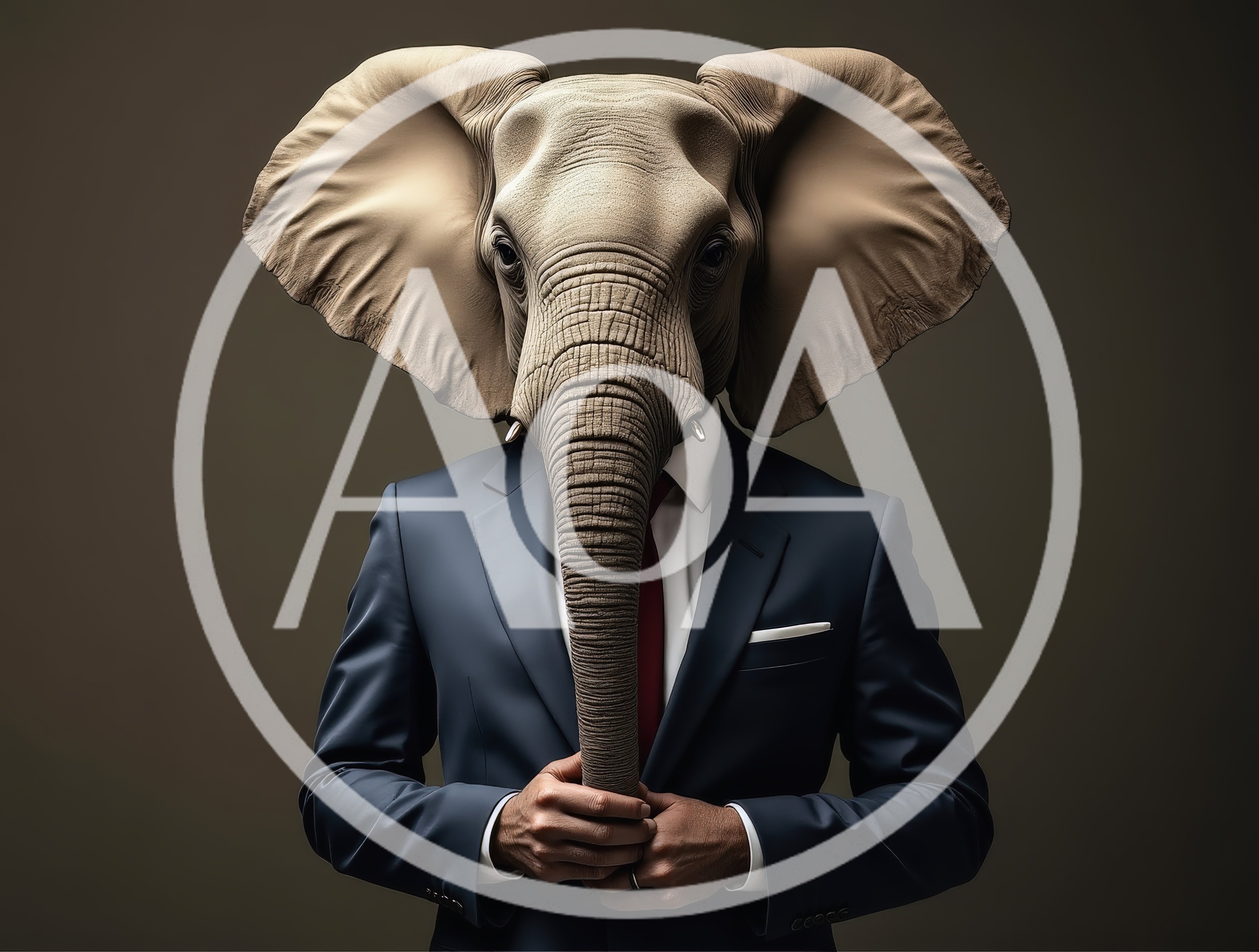 Anthropomorphic Elephant Businessman In A Formal Suit