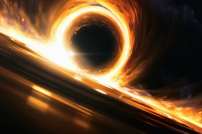 Cinematic Visualization Of A Supermassive Black Hole In Space