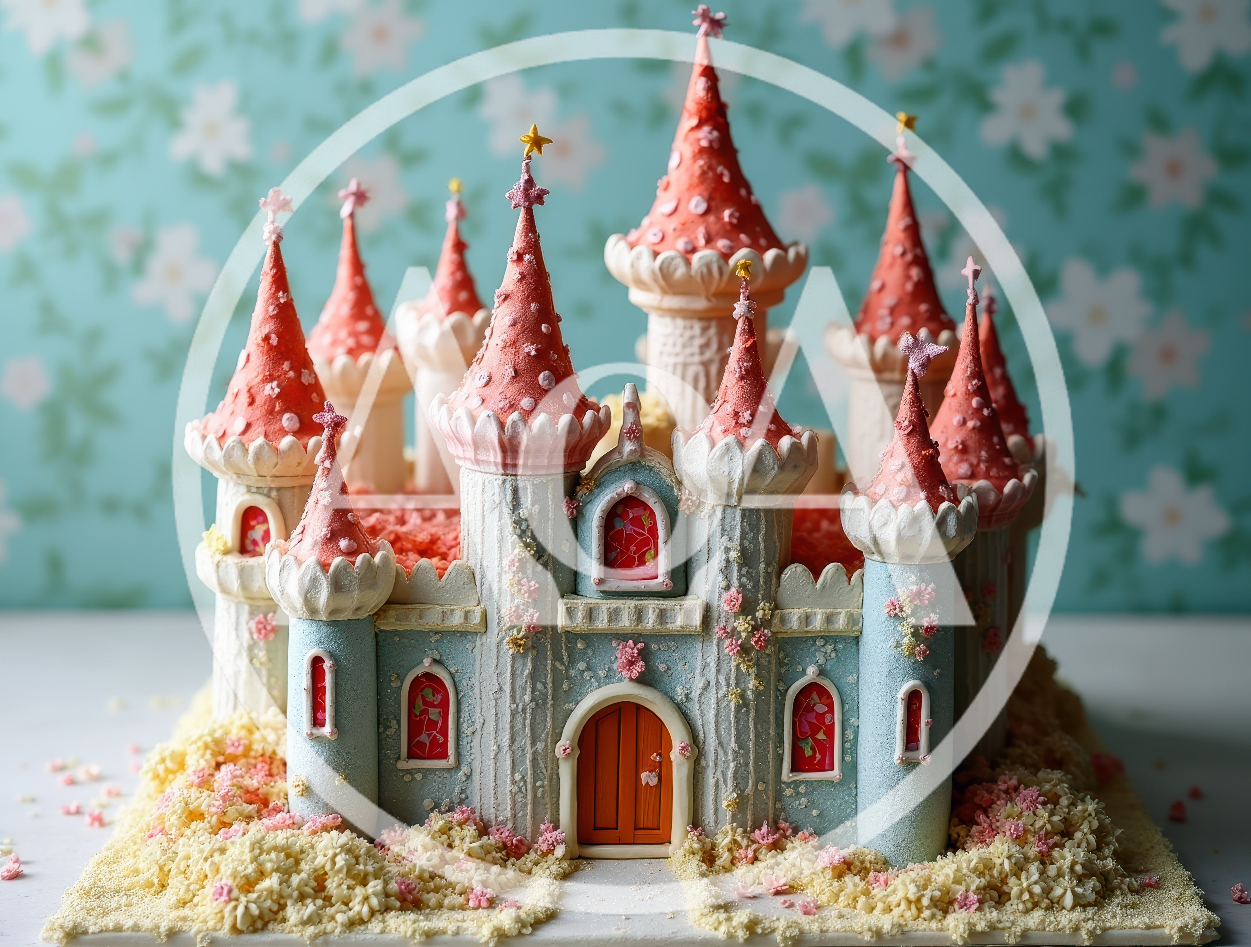 Elaborate Fairy Tale Castle Cake With Pink Turrets