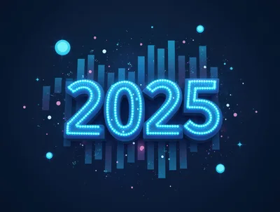 Neon 2025 New Year Celebration Graphic