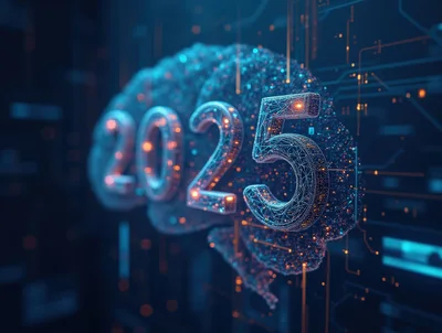 Digital Brain Concept With 2025 Text Overlay