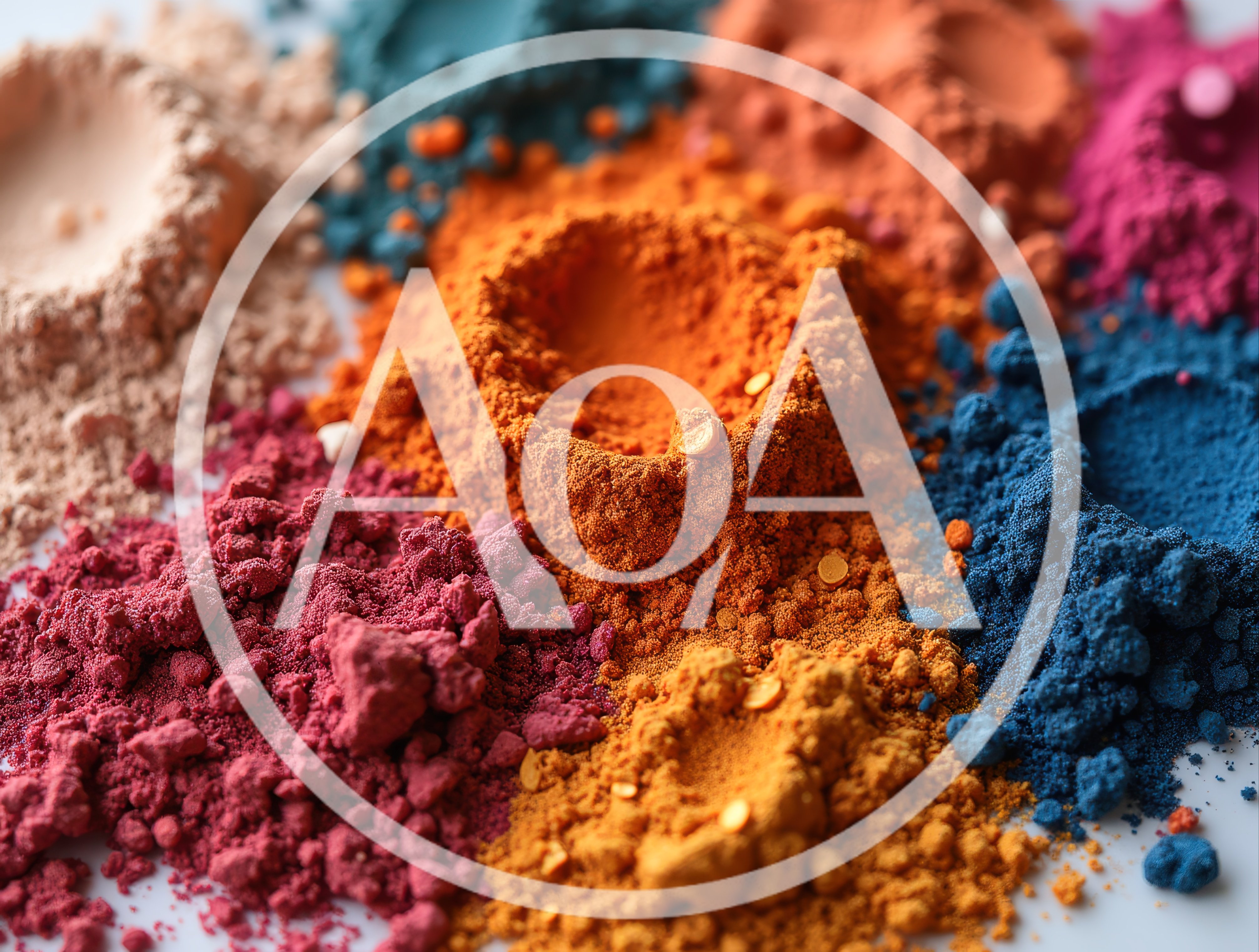 Vibrant Piles Of Colorful Pigment Powder