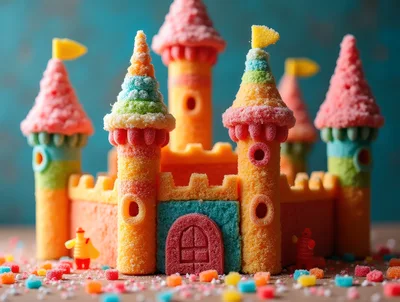 Candy Castle Made Of Sugary Sweets