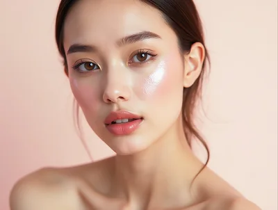 Portrait Of A Young Asian Woman With Glowing Makeup