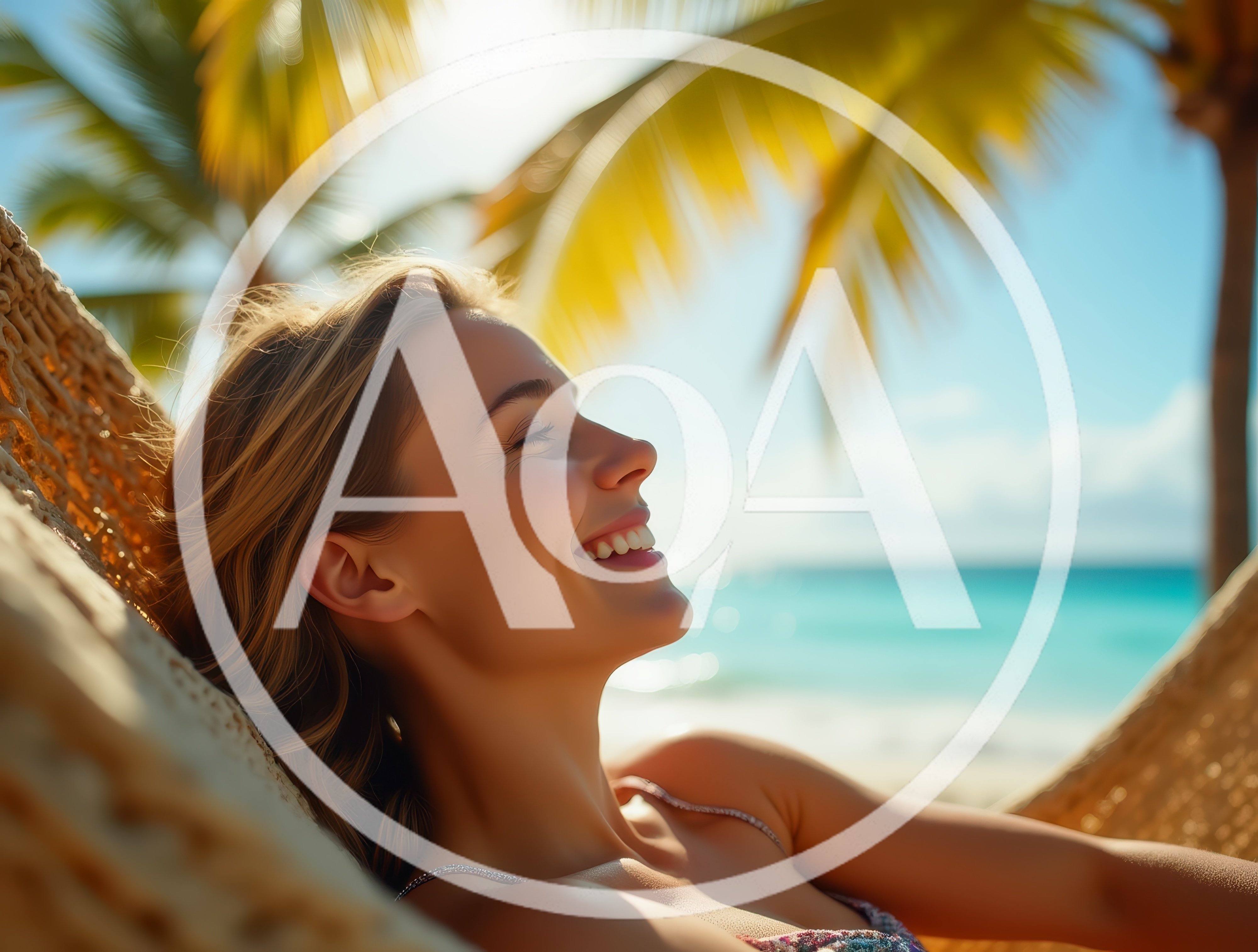 Young Woman Relaxing In A Hammock On A Tropical Beach